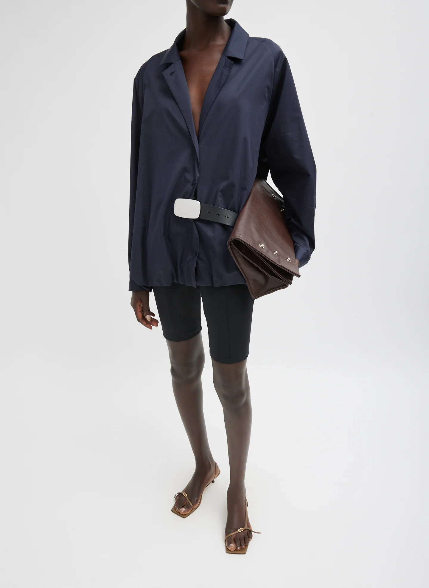 Eco Poplin Bubble Hem Shirt Jacket