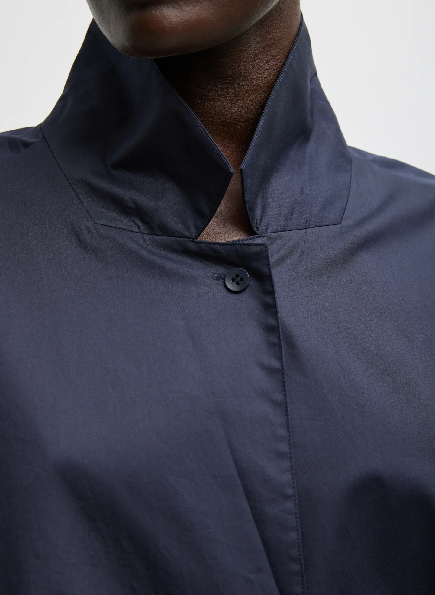Eco Poplin Bubble Hem Shirt Jacket - Image 2