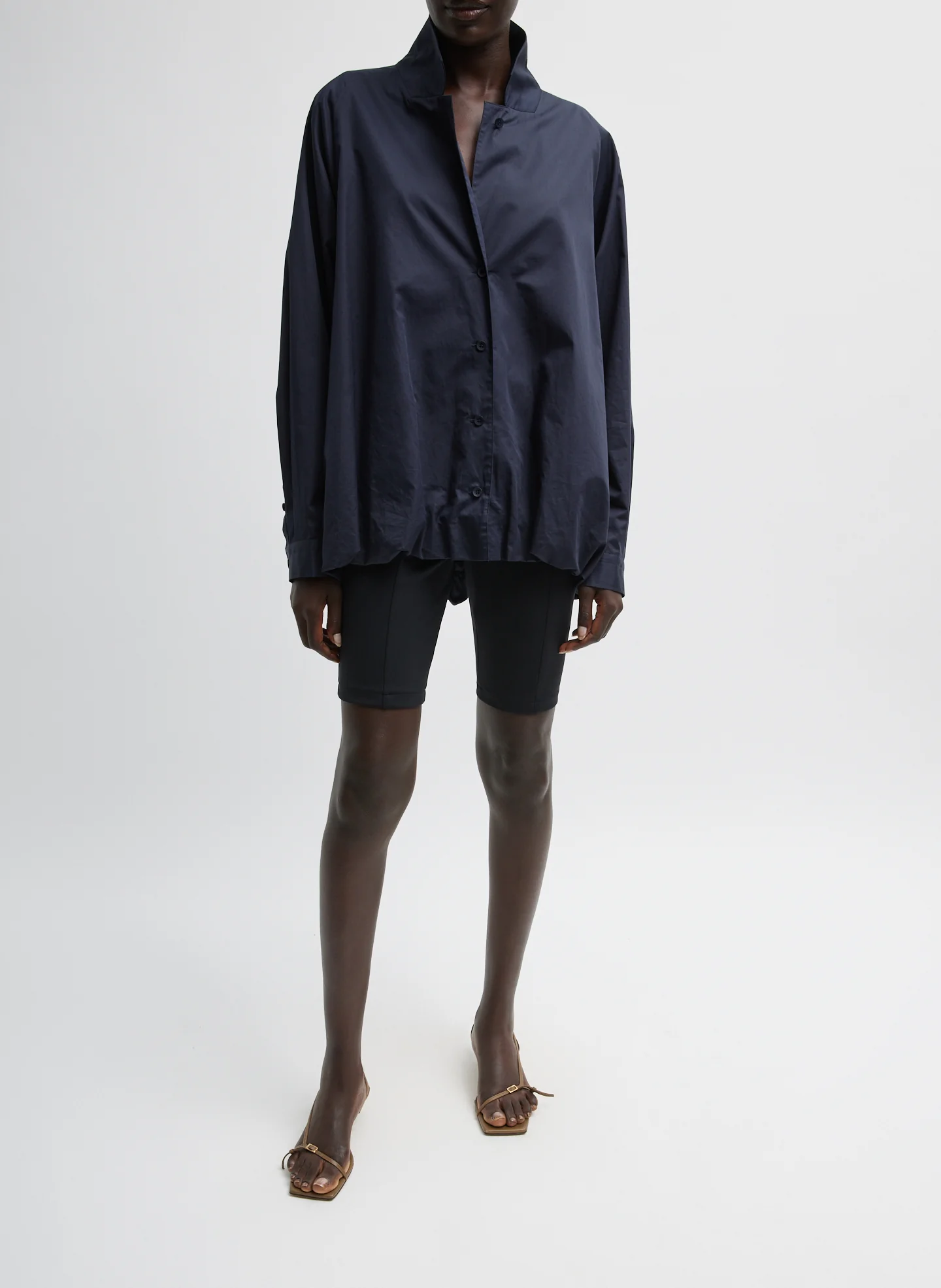 Eco Poplin Bubble Hem Shirt Jacket - Image 5