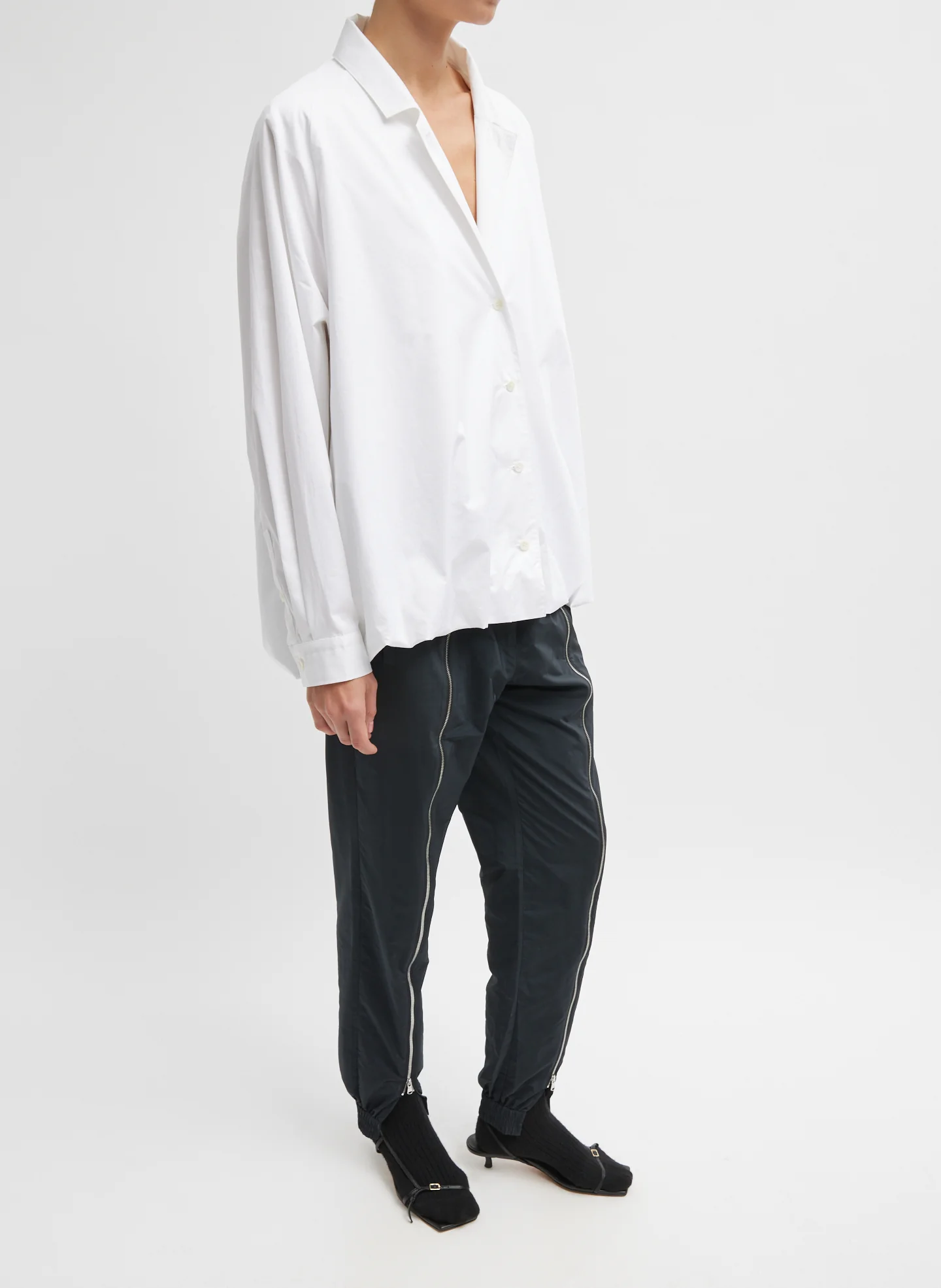 Eco Poplin Bubble Hem Shirt Jacket - Image 4