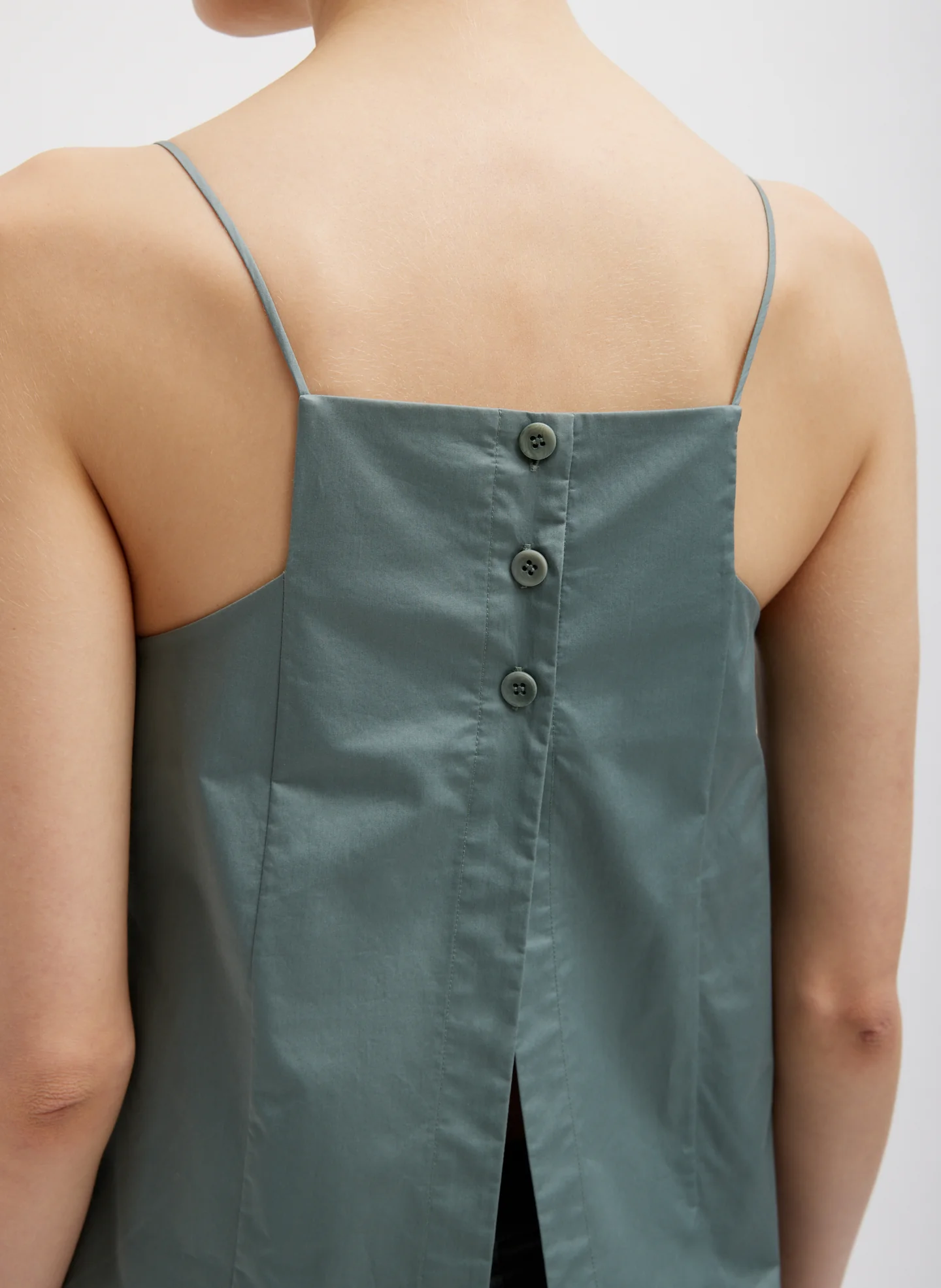 Eco Poplin Cropped Square Neck Criss Cross Tank - Image 5
