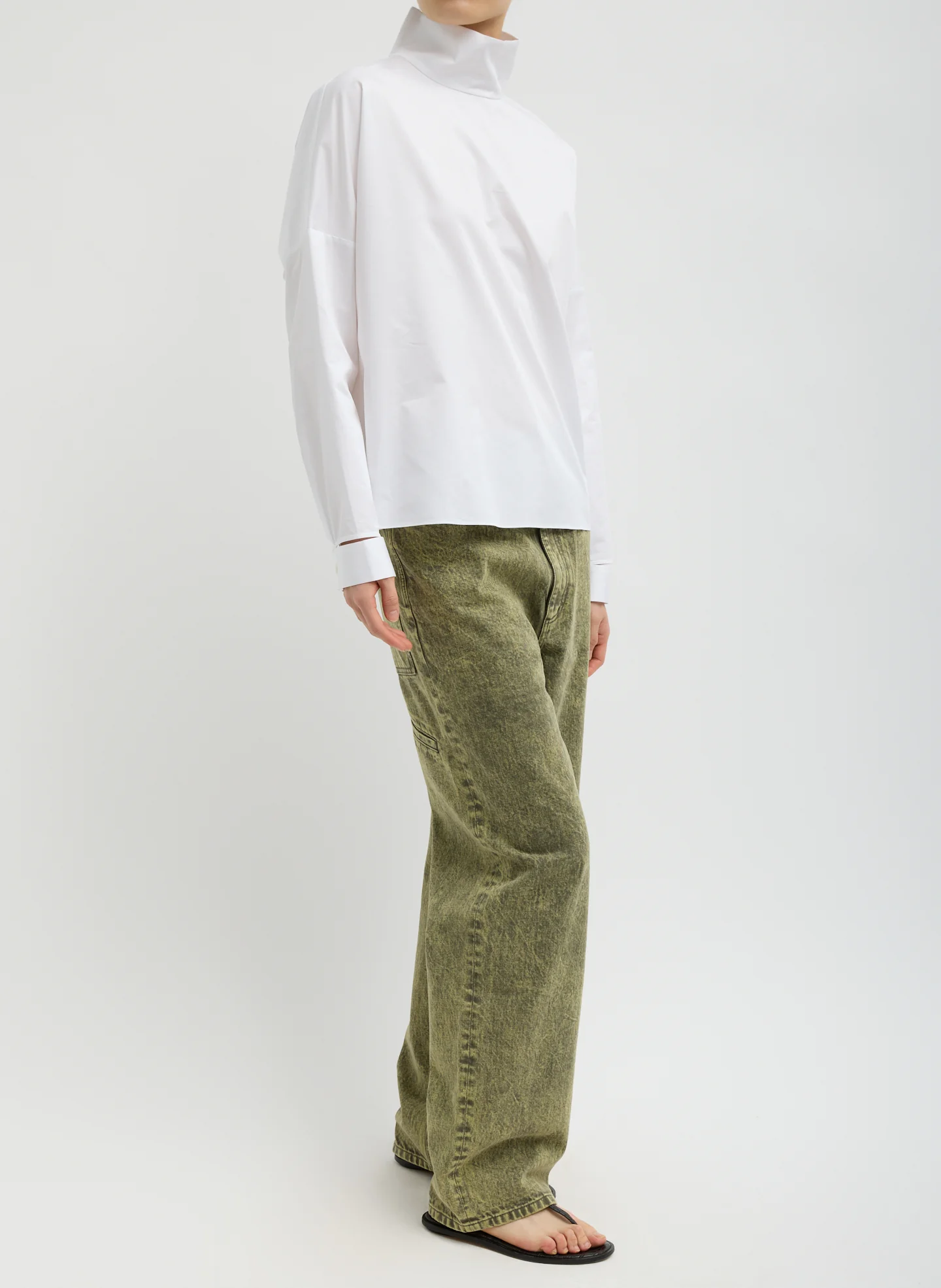 Eco Poplin Funnel Neck Dolman Top - Image 3