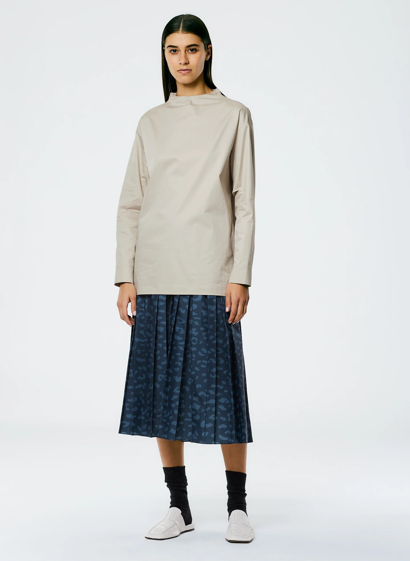 Eco Poplin Funnelneck Top - Image 4