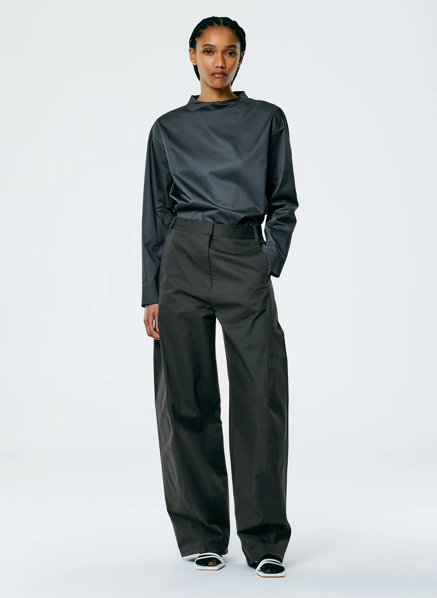 Eco Poplin Funnelneck Top - Image 6
