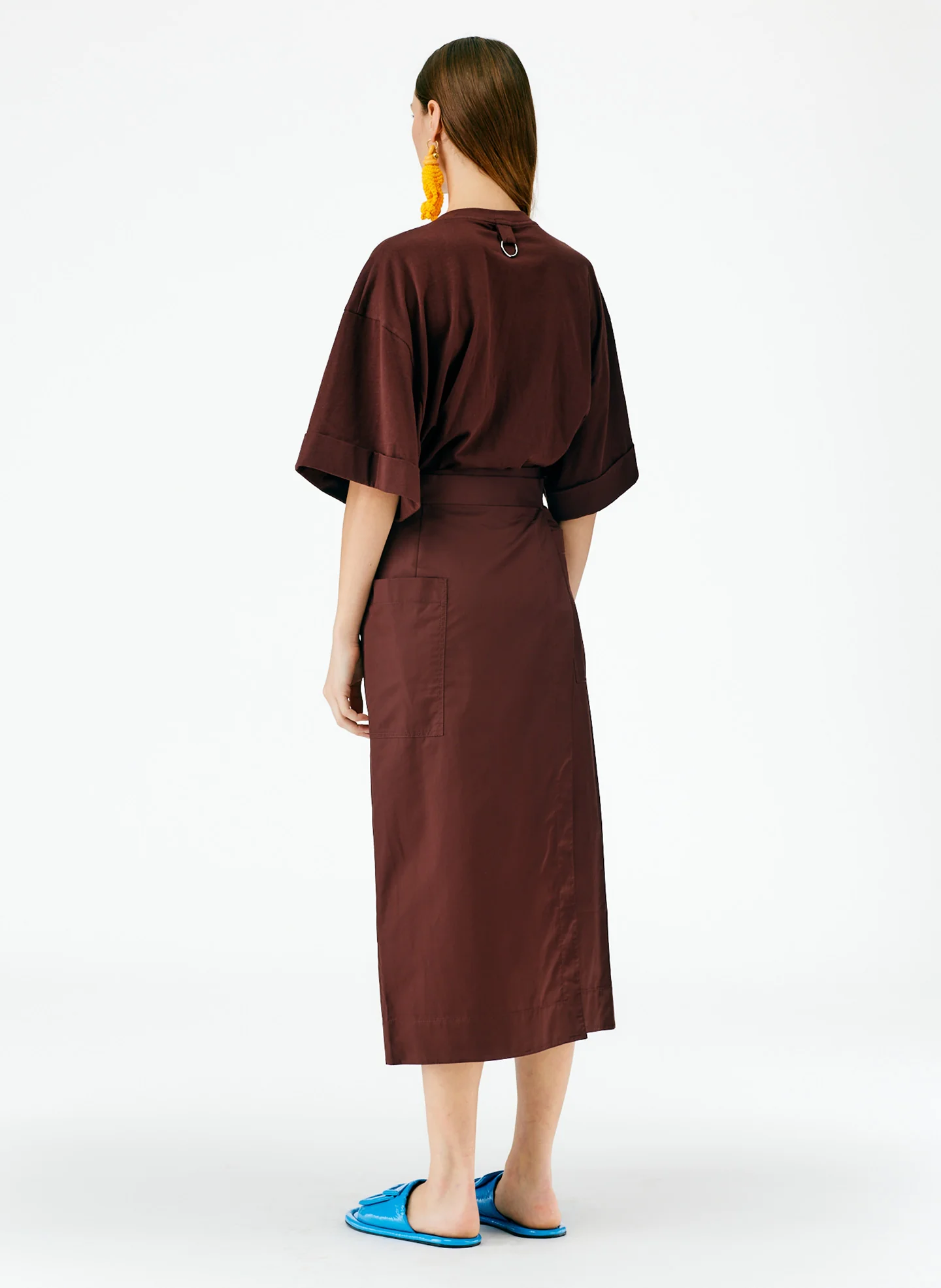 Eco Poplin Lean Back Wrap Skirt - Image 4