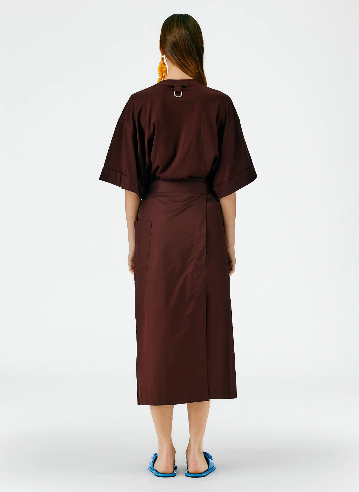 Eco Poplin Lean Back Wrap Skirt - Image 5