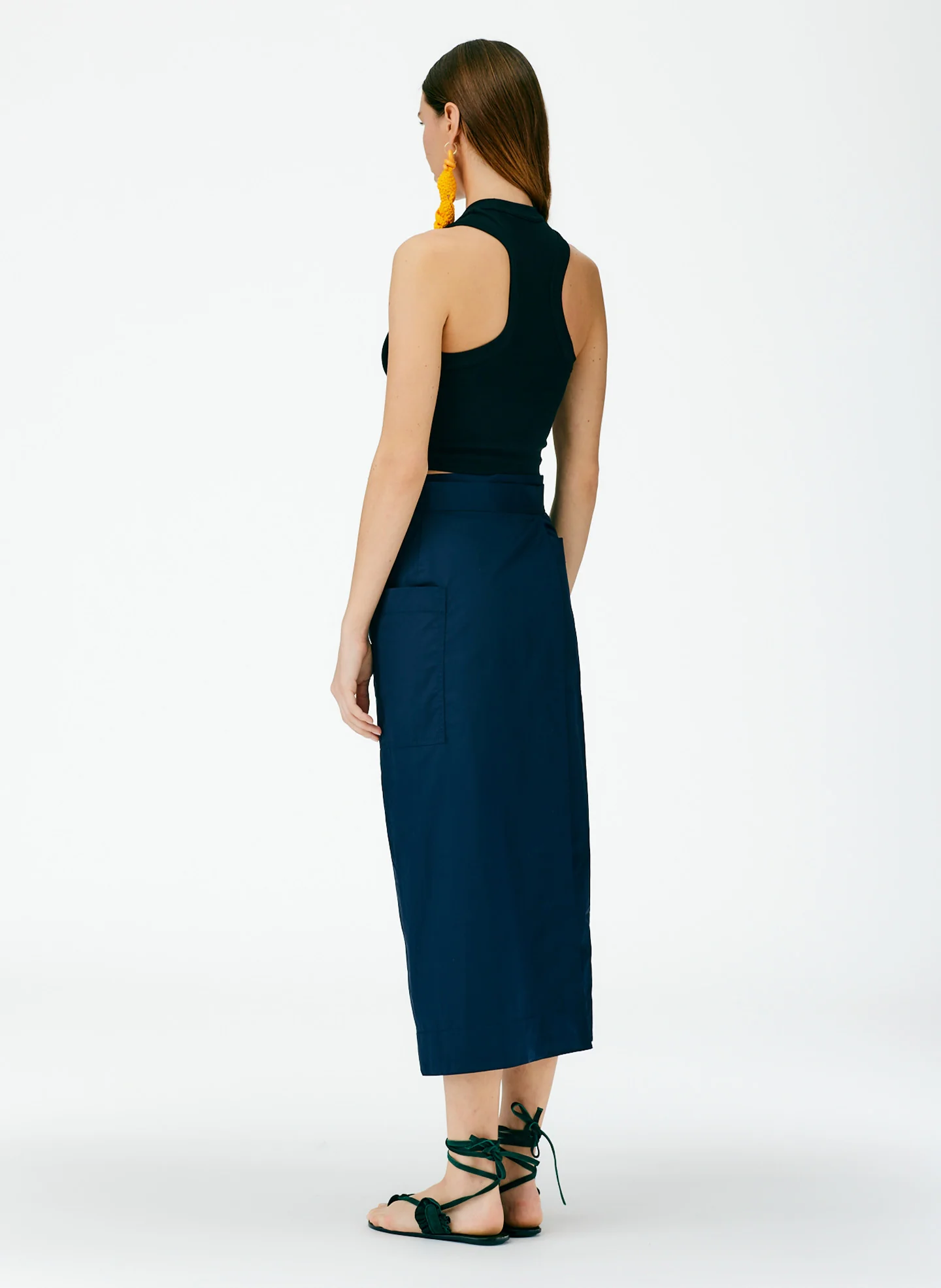 Eco Poplin Lean Back Wrap Skirt - Image 3