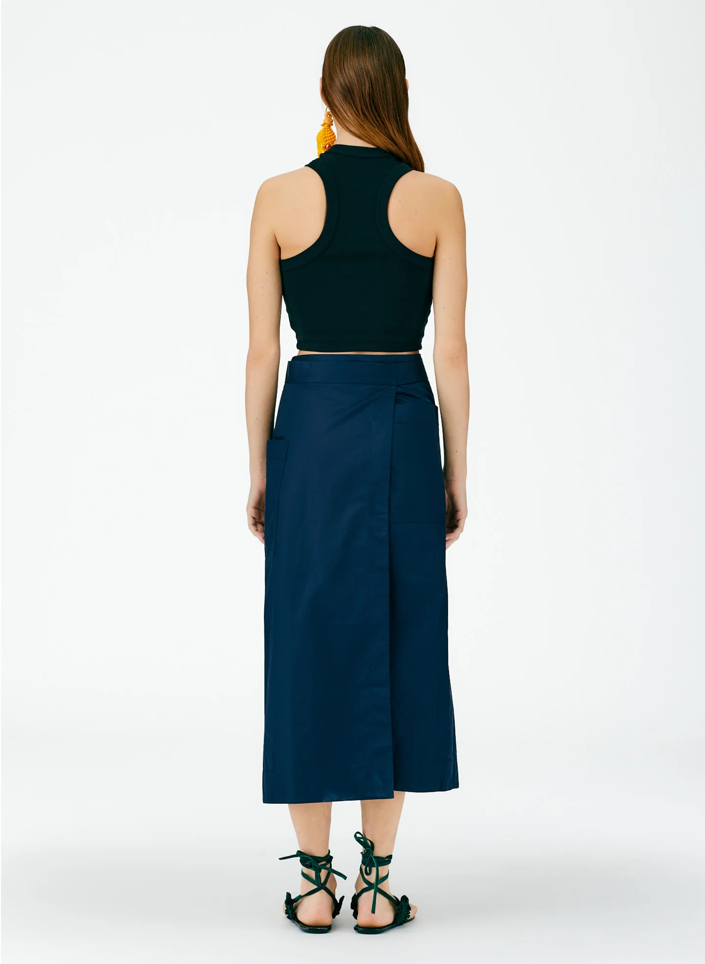 Eco Poplin Lean Back Wrap Skirt - Image 4