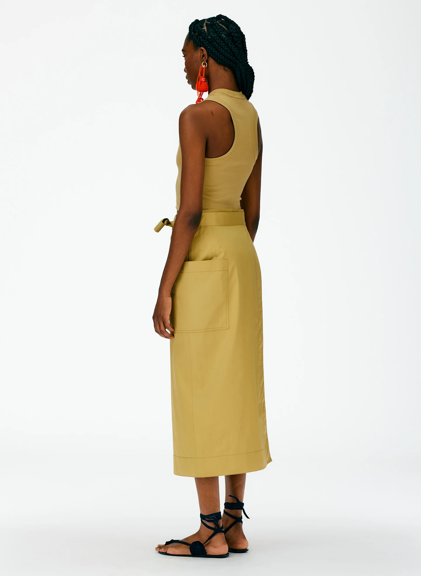 Eco Poplin Lean Back Wrap Skirt - Image 3