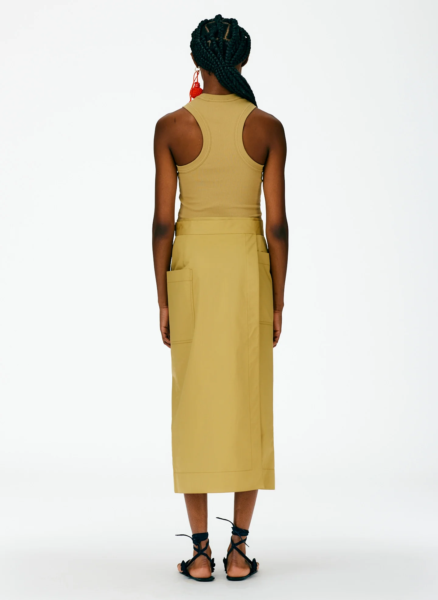 Eco Poplin Lean Back Wrap Skirt - Image 4