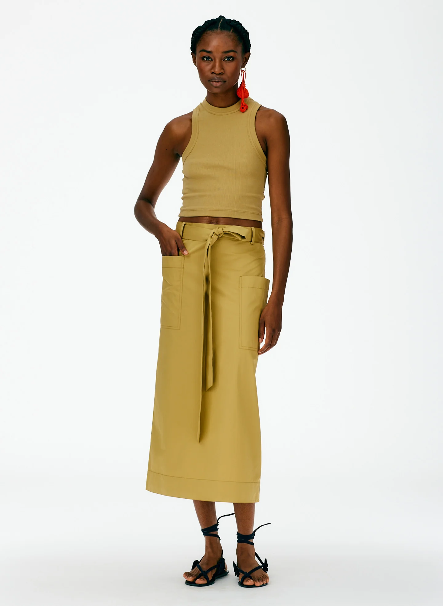 Eco Poplin Lean Back Wrap Skirt - Image 5