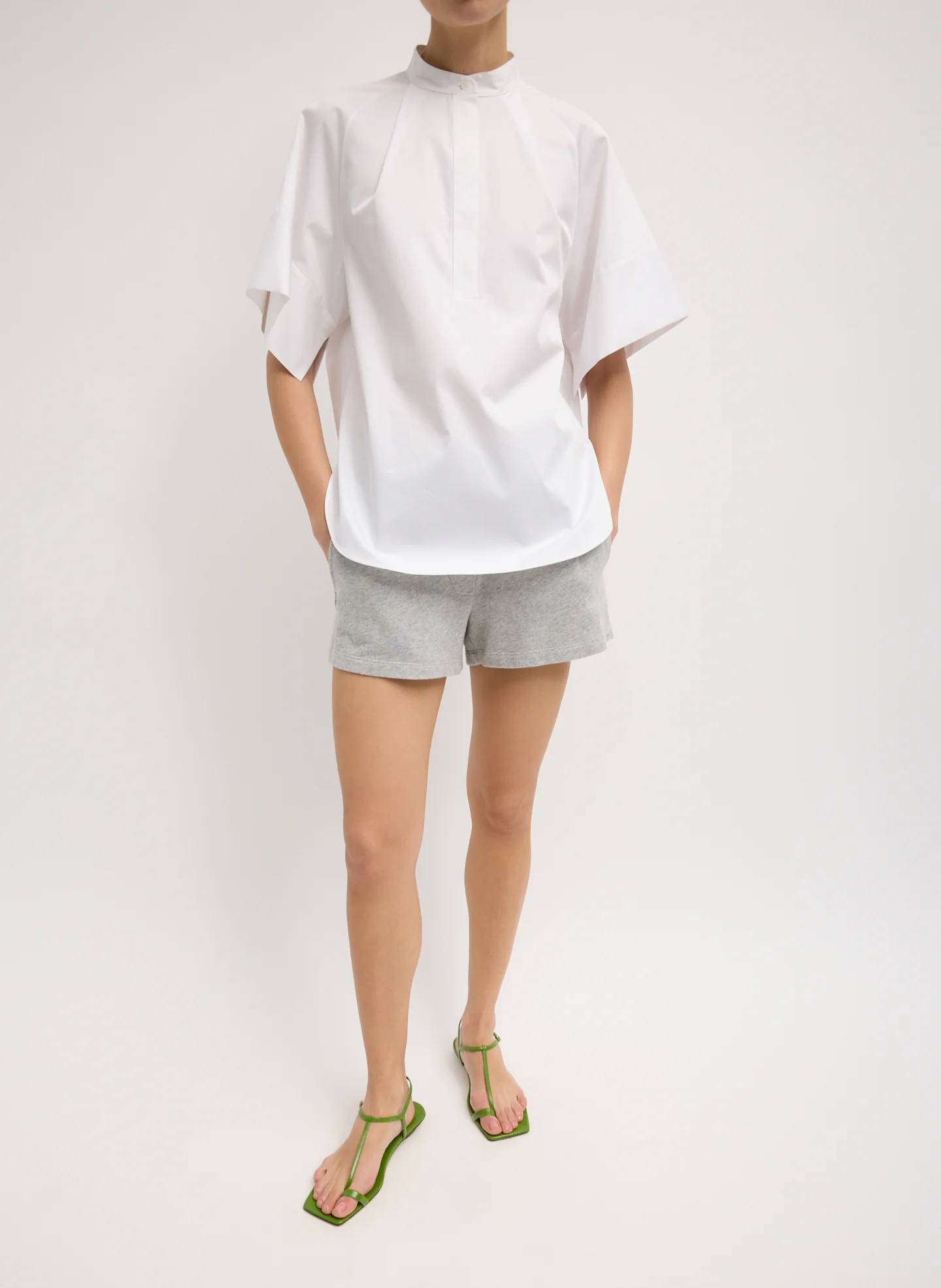 Eco Poplin Raglan Tucked Short Sleeve Shirt