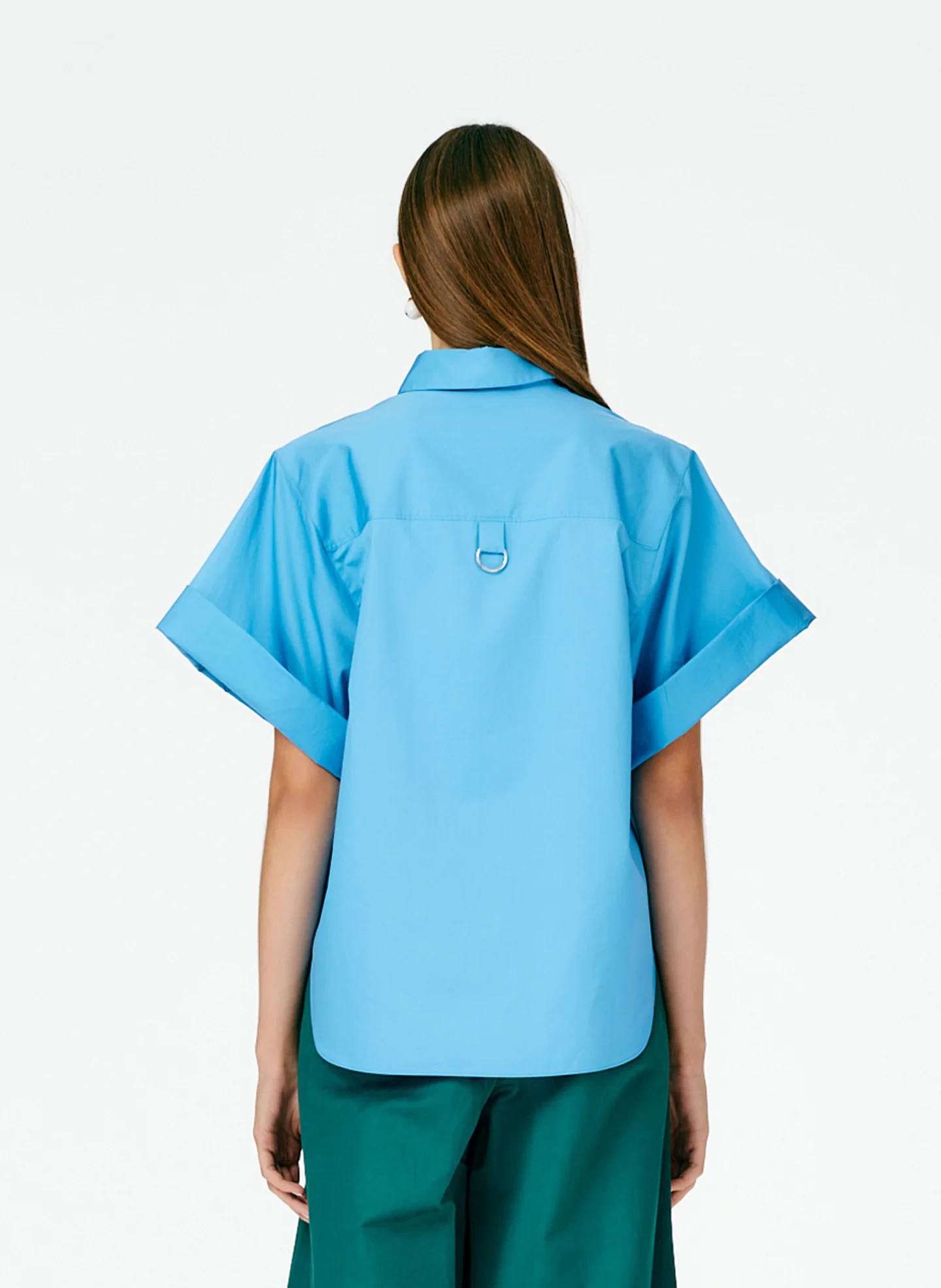 Eco Poplin Rolled Sleeve Shirt - Image 10