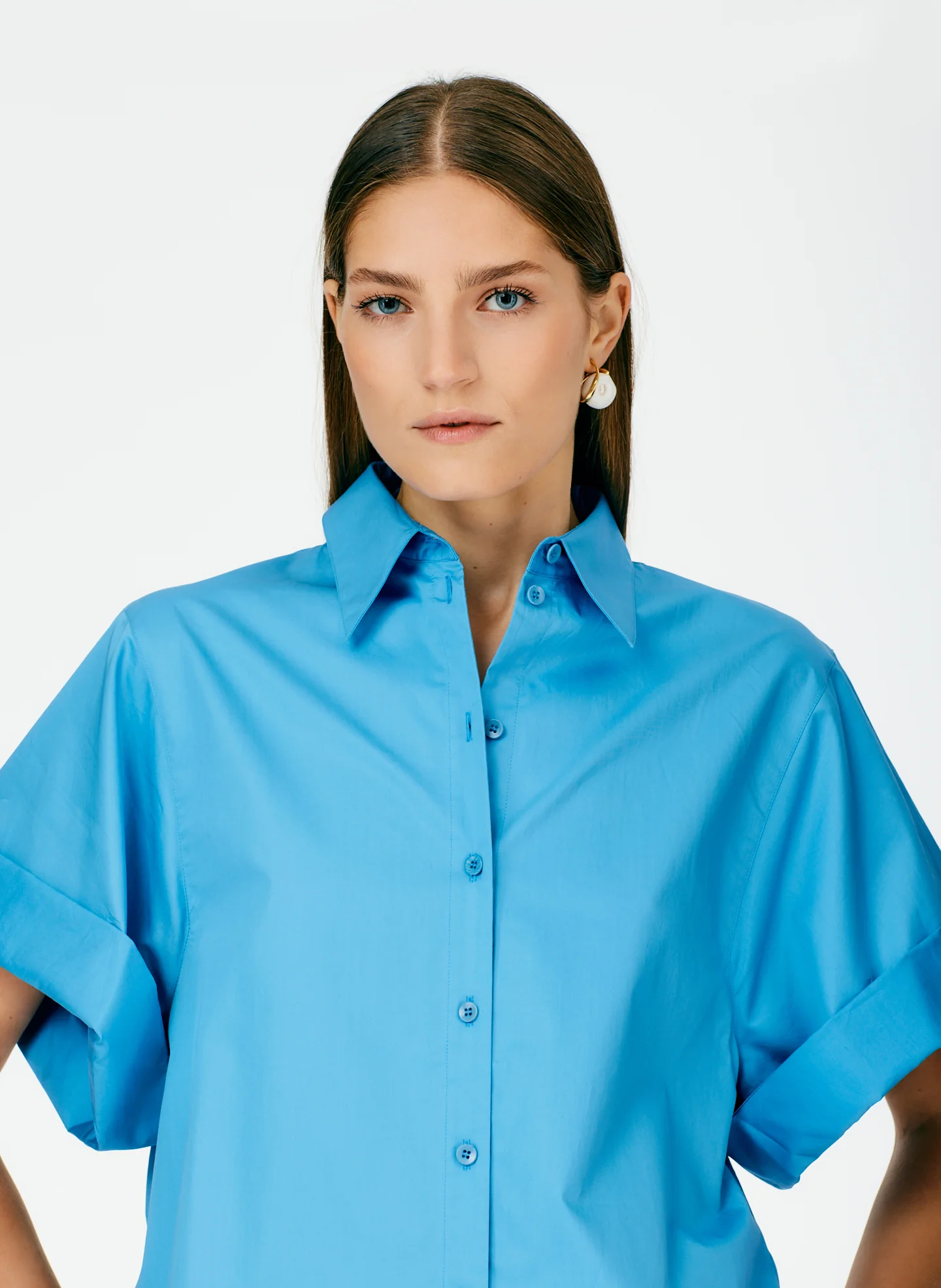 Eco Poplin Rolled Sleeve Shirt - Image 11