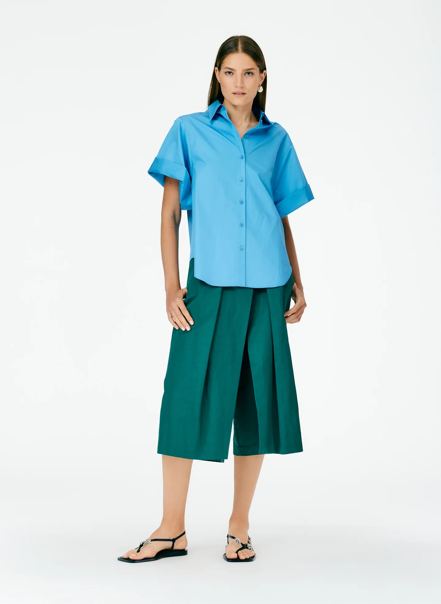 Eco Poplin Rolled Sleeve Shirt - Image 12