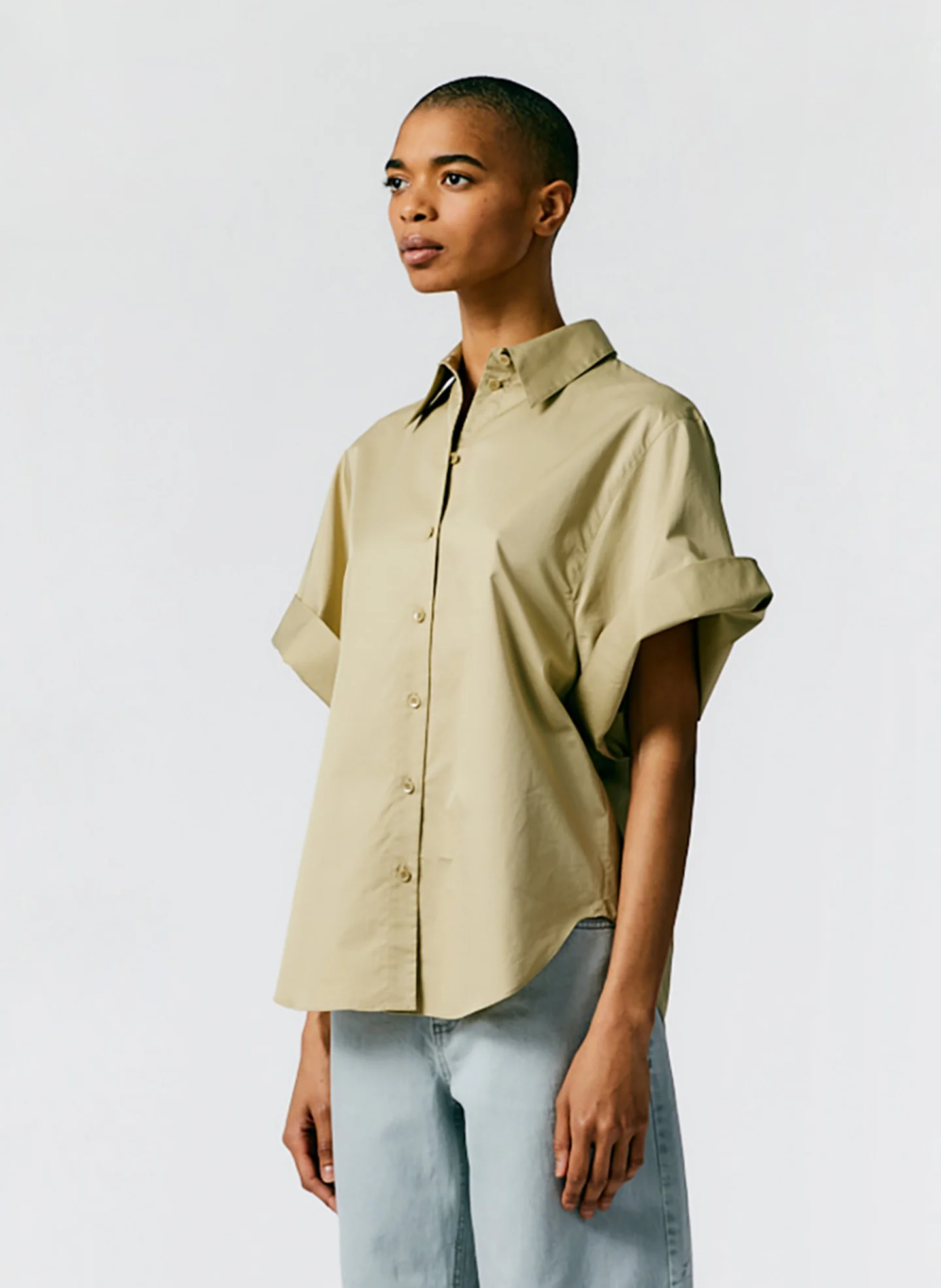 Eco Poplin Rolled Sleeve Shirt - Image 14