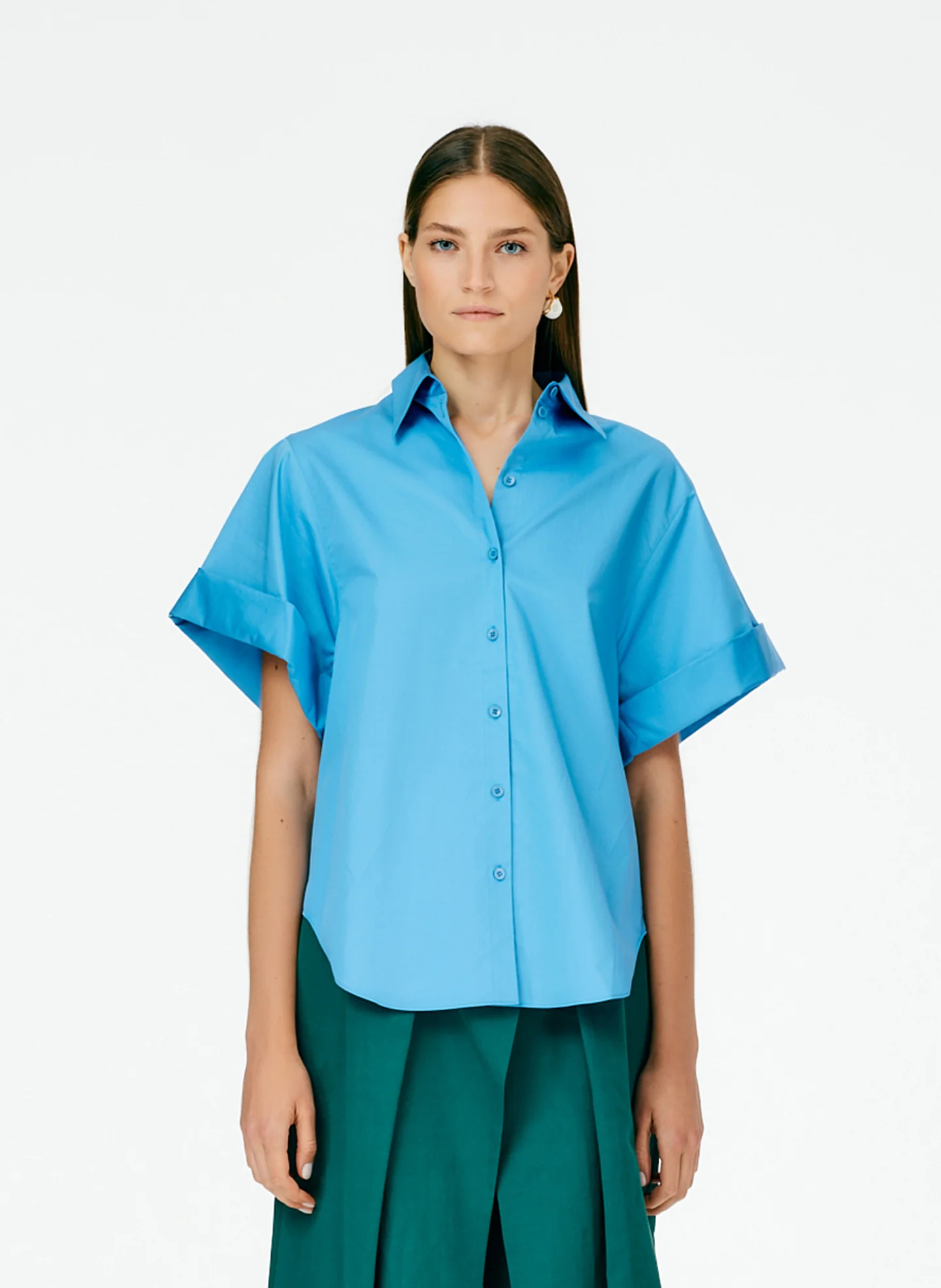 Eco Poplin Rolled Sleeve Shirt - Image 7