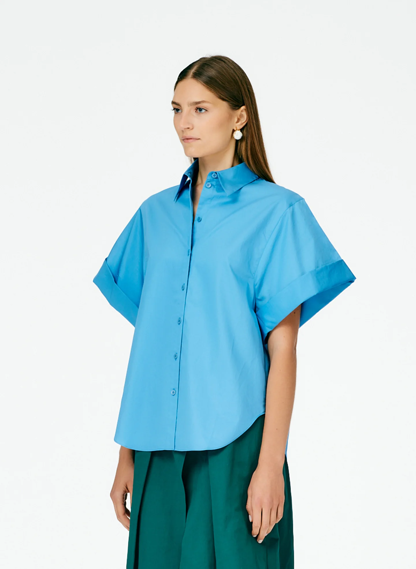 Eco Poplin Rolled Sleeve Shirt - Image 8