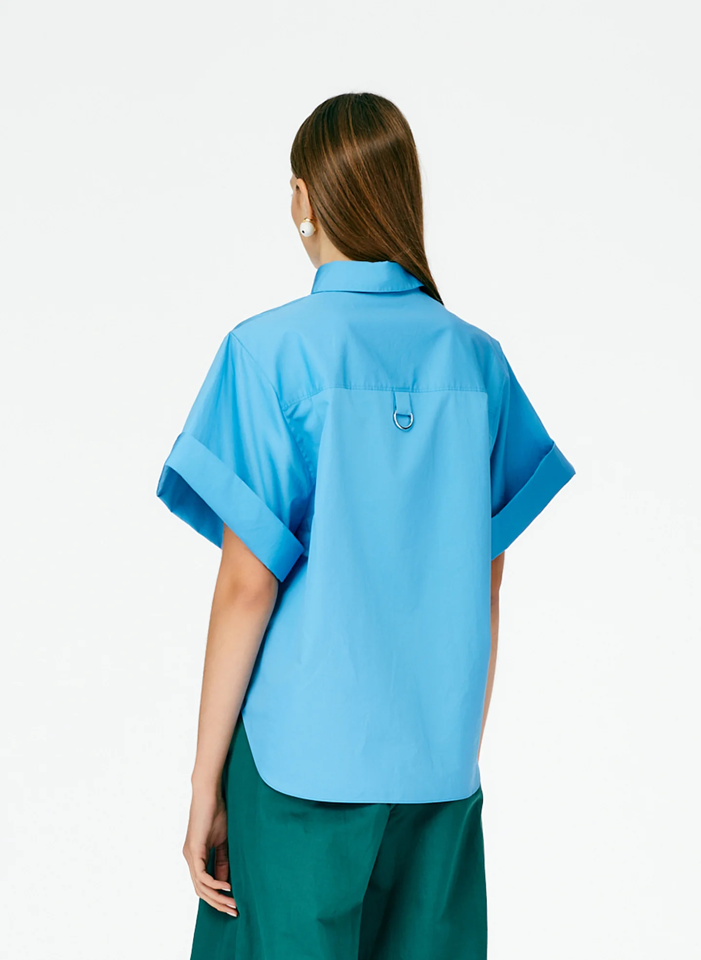 Eco Poplin Rolled Sleeve Shirt - Image 9