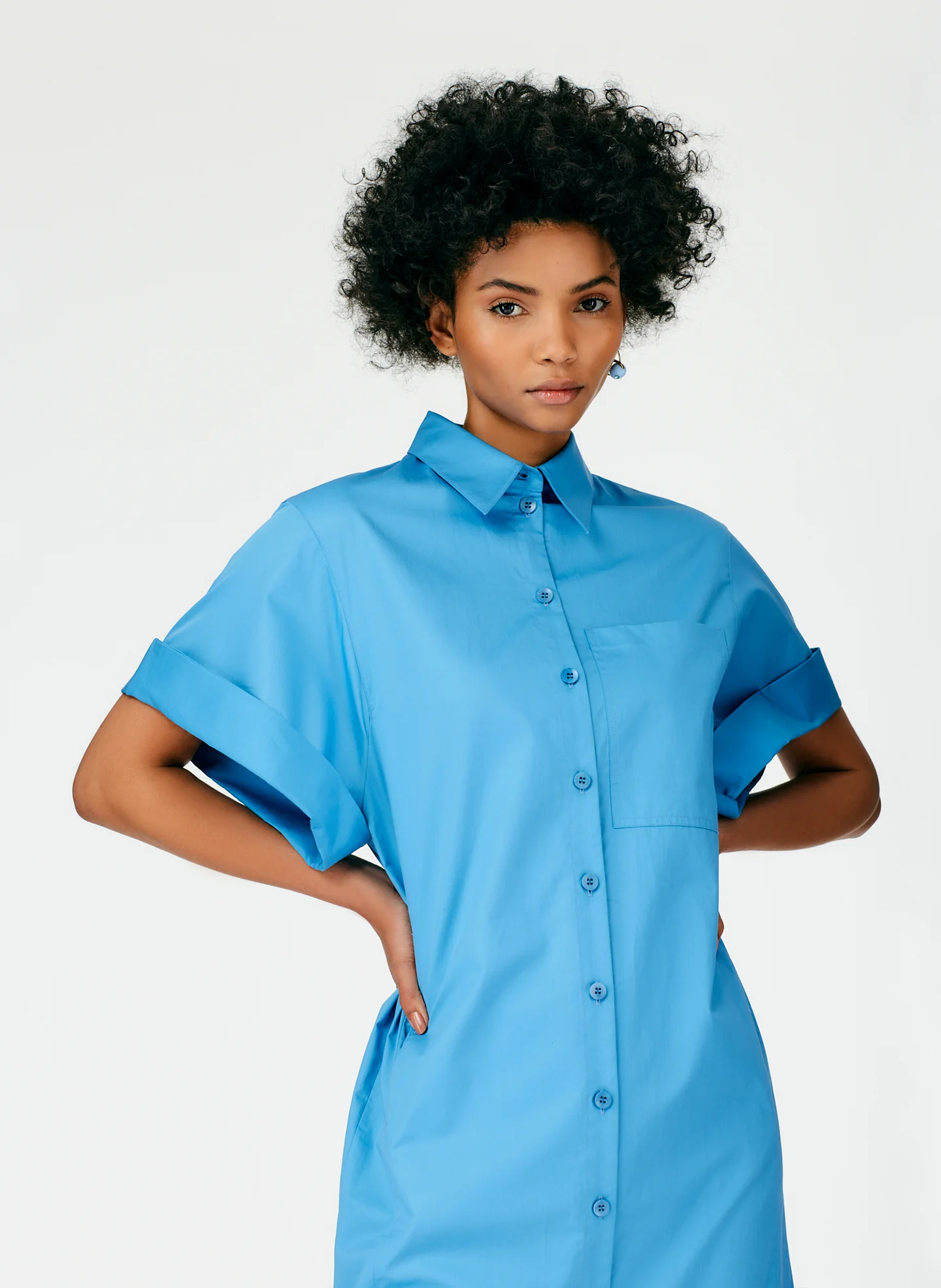 Eco Poplin Rolled Sleeve Shirtdress - Image 11