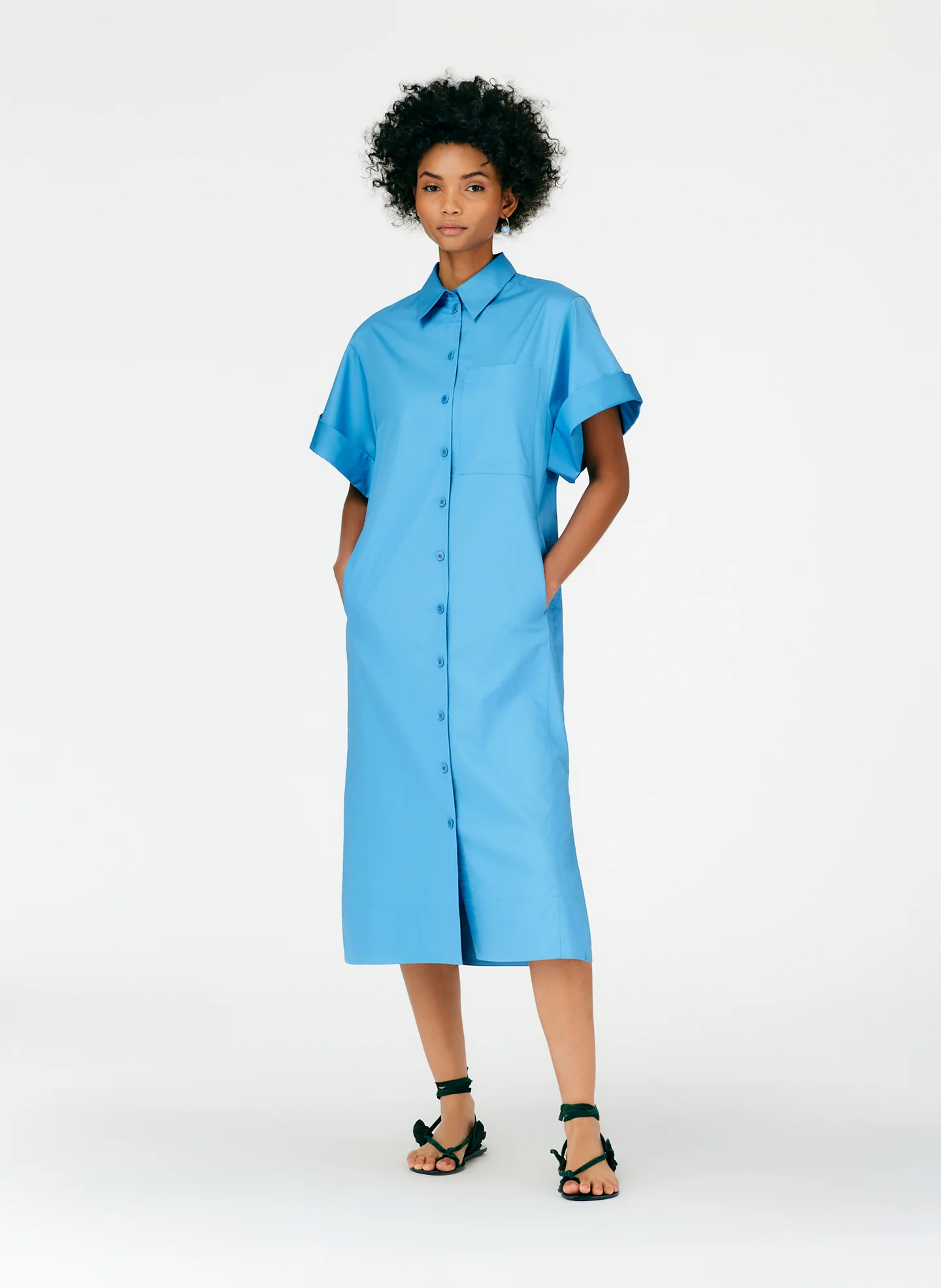 Eco Poplin Rolled Sleeve Shirtdress - Image 12
