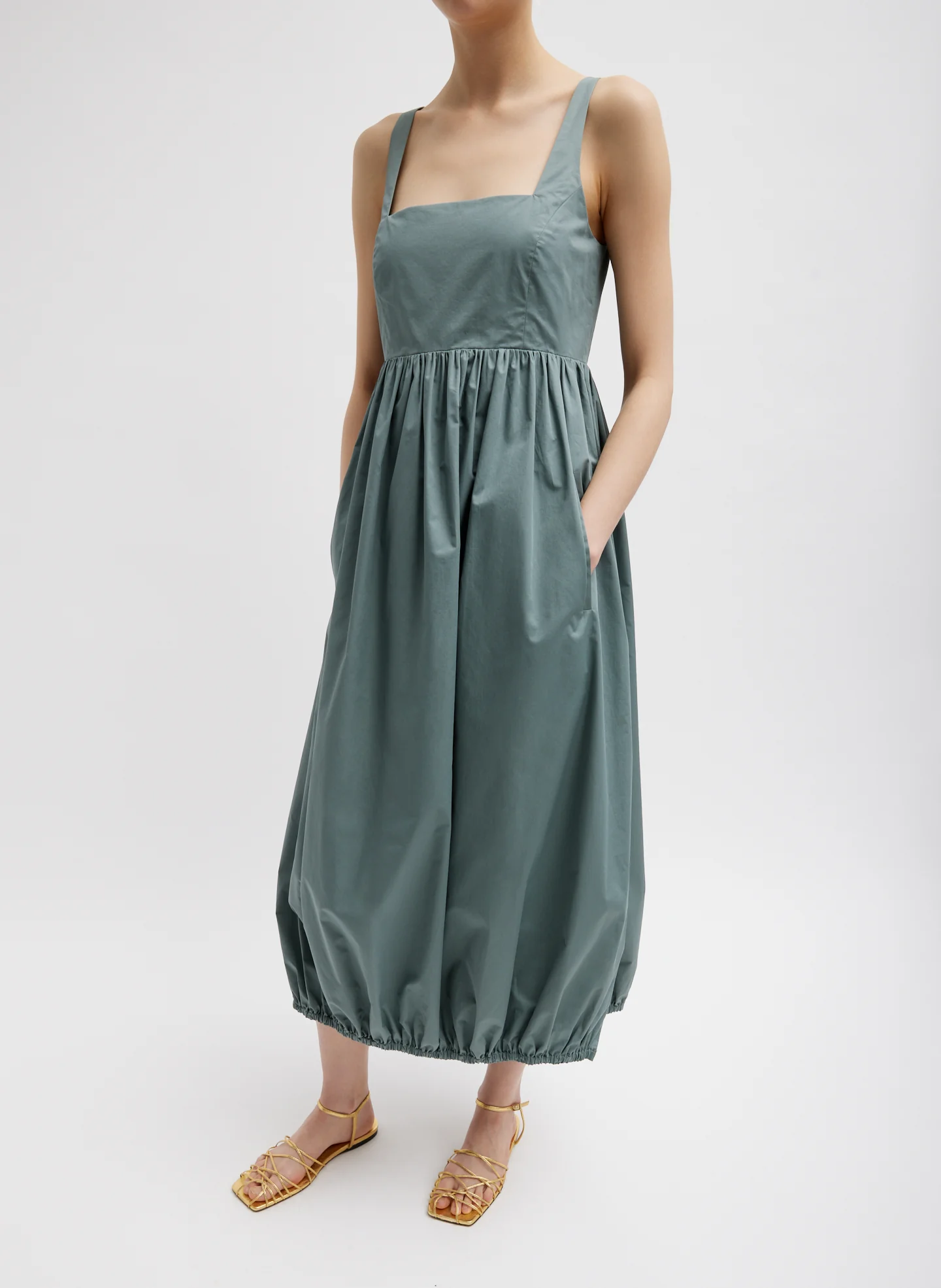 Eco Poplin Square Neck Sculpted Dress - Image 2