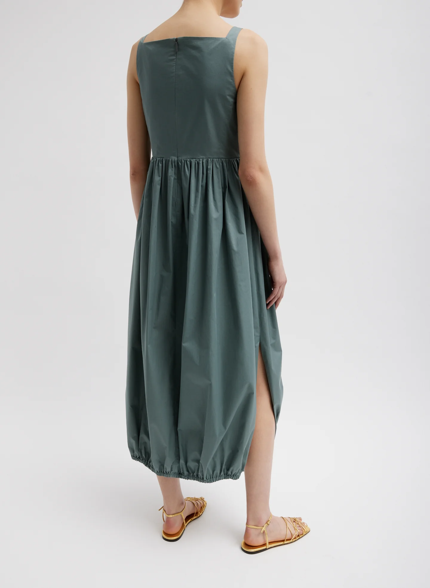 Eco Poplin Square Neck Sculpted Dress - Image 3