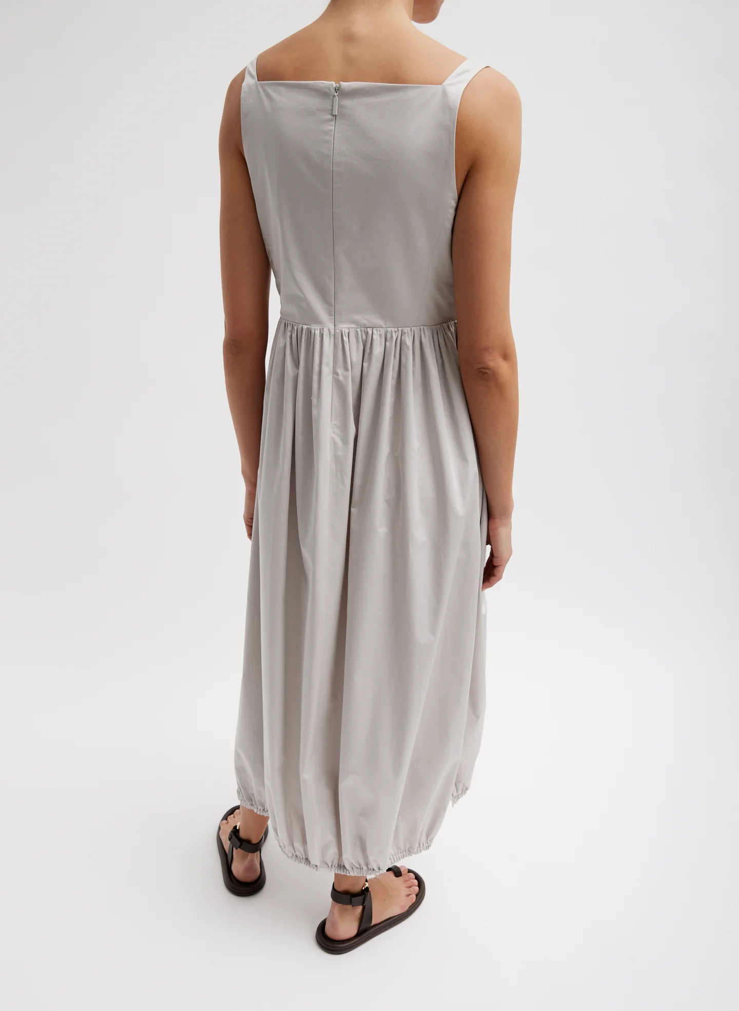 Eco Poplin Square Neck Sculpted Dress - Image 4