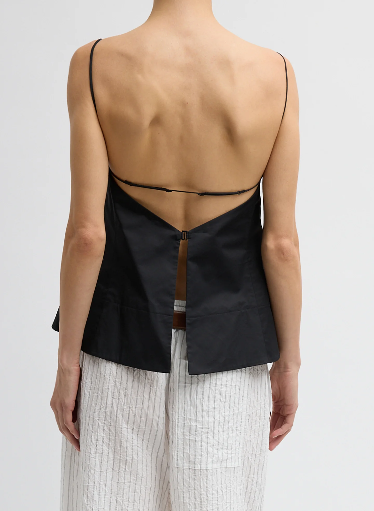 Eco Poplin Strappy Open Back Top - Image 3