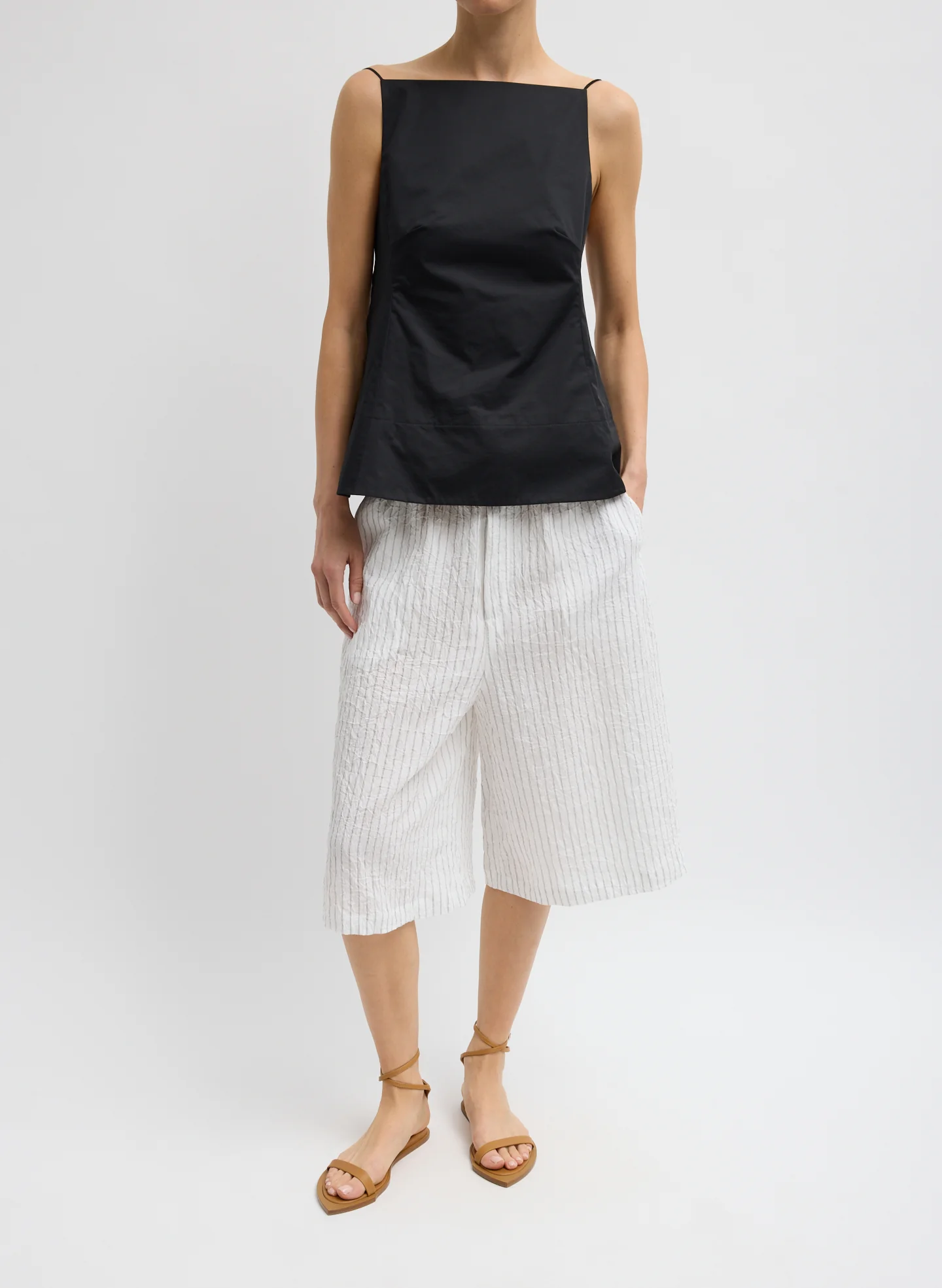 Eco Poplin Strappy Open Back Top - Image 5