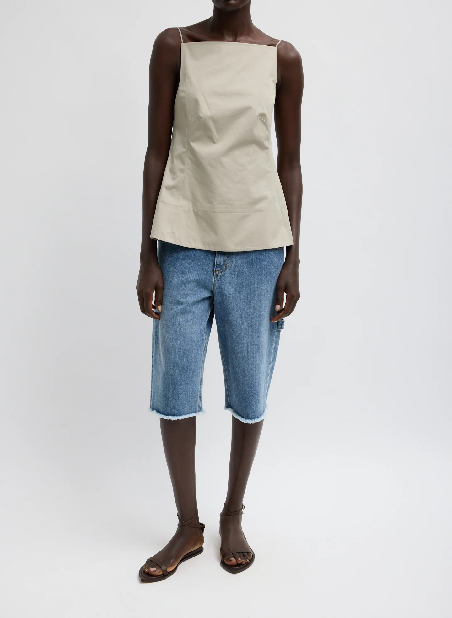 Eco Poplin Strappy Open Back Top - Image 5