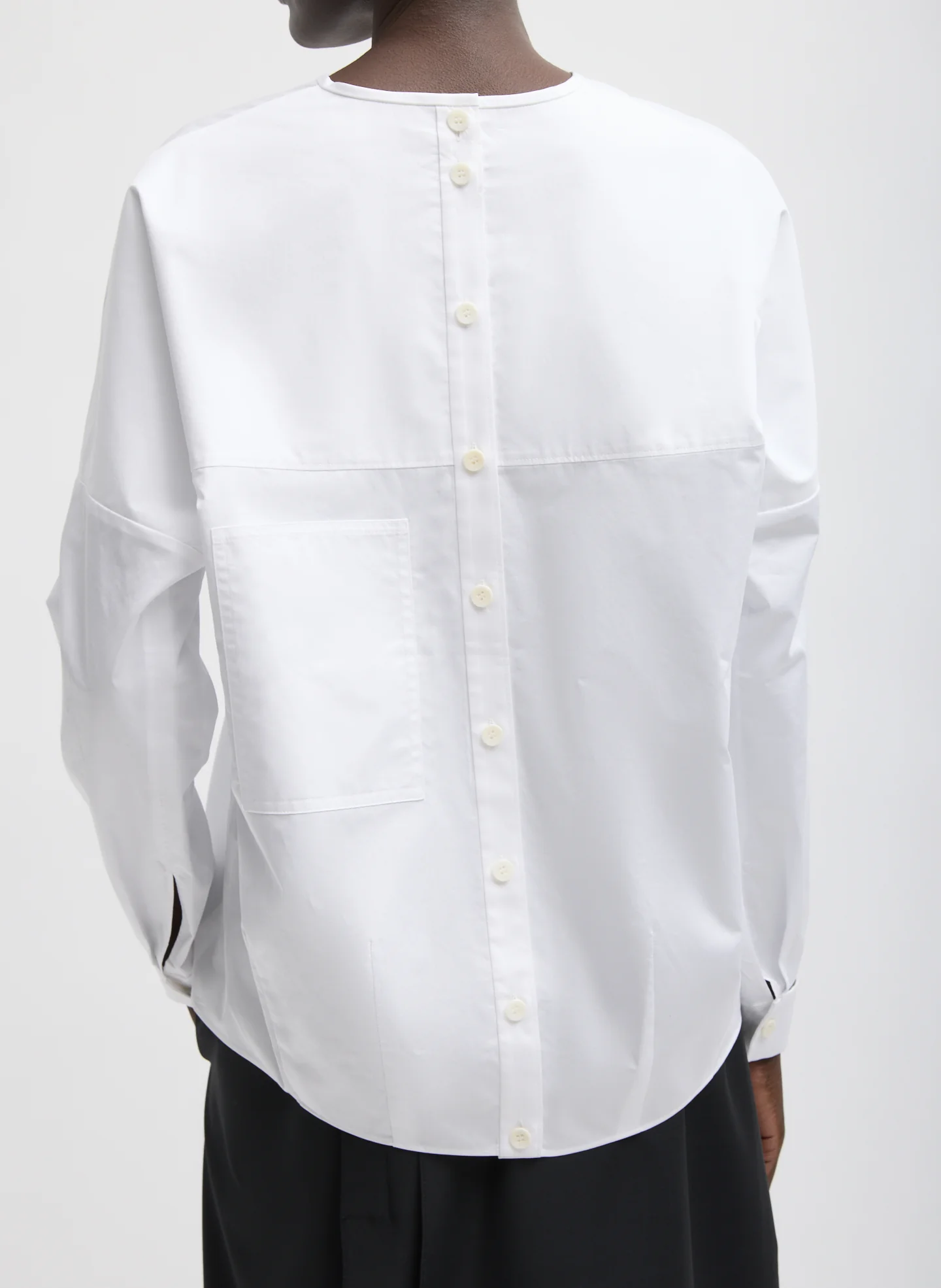 Eco Poplin V-Neck Dolman Top - Image 3