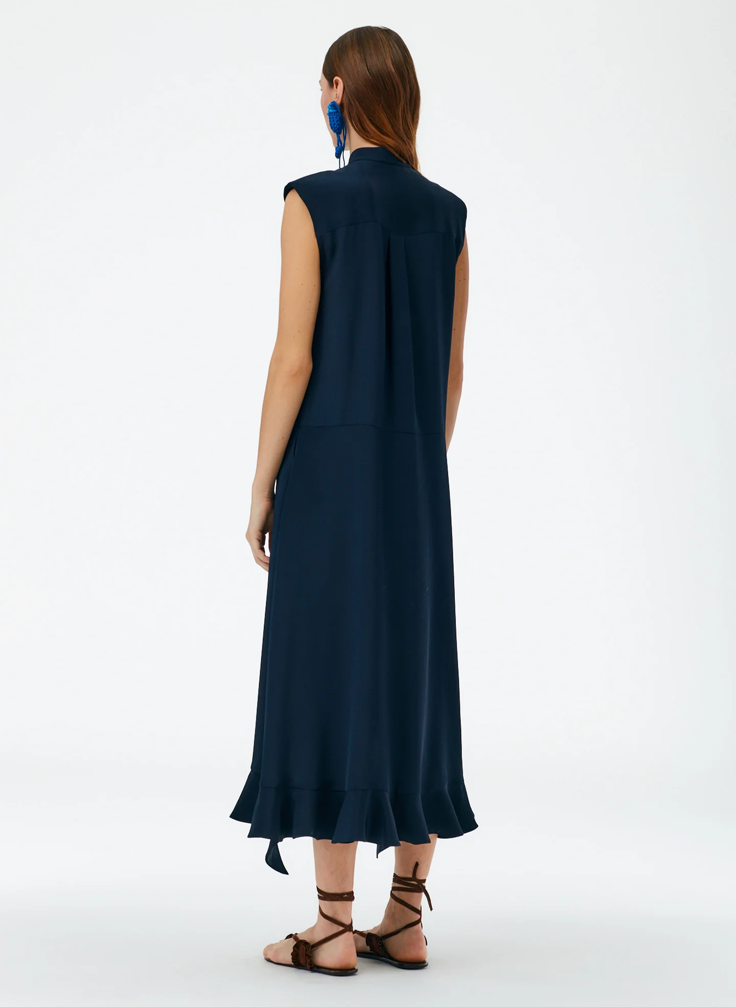 Eco Silk Detached Ruffle Shirt Dress - Image 3