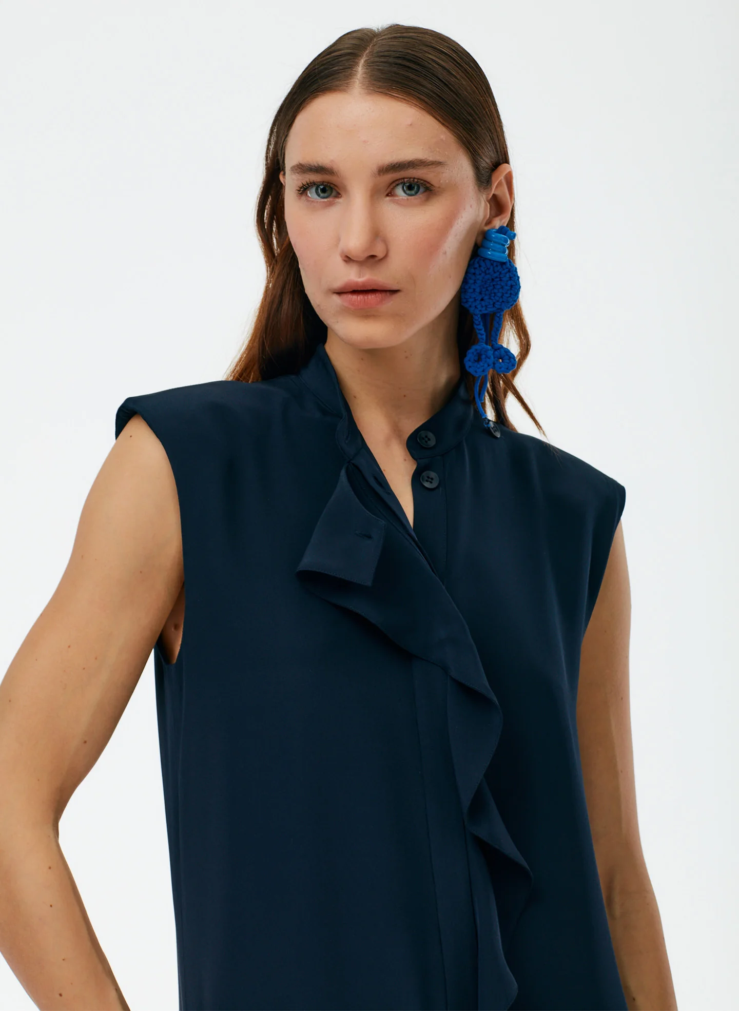 Eco Silk Detached Ruffle Shirt Dress - Image 6