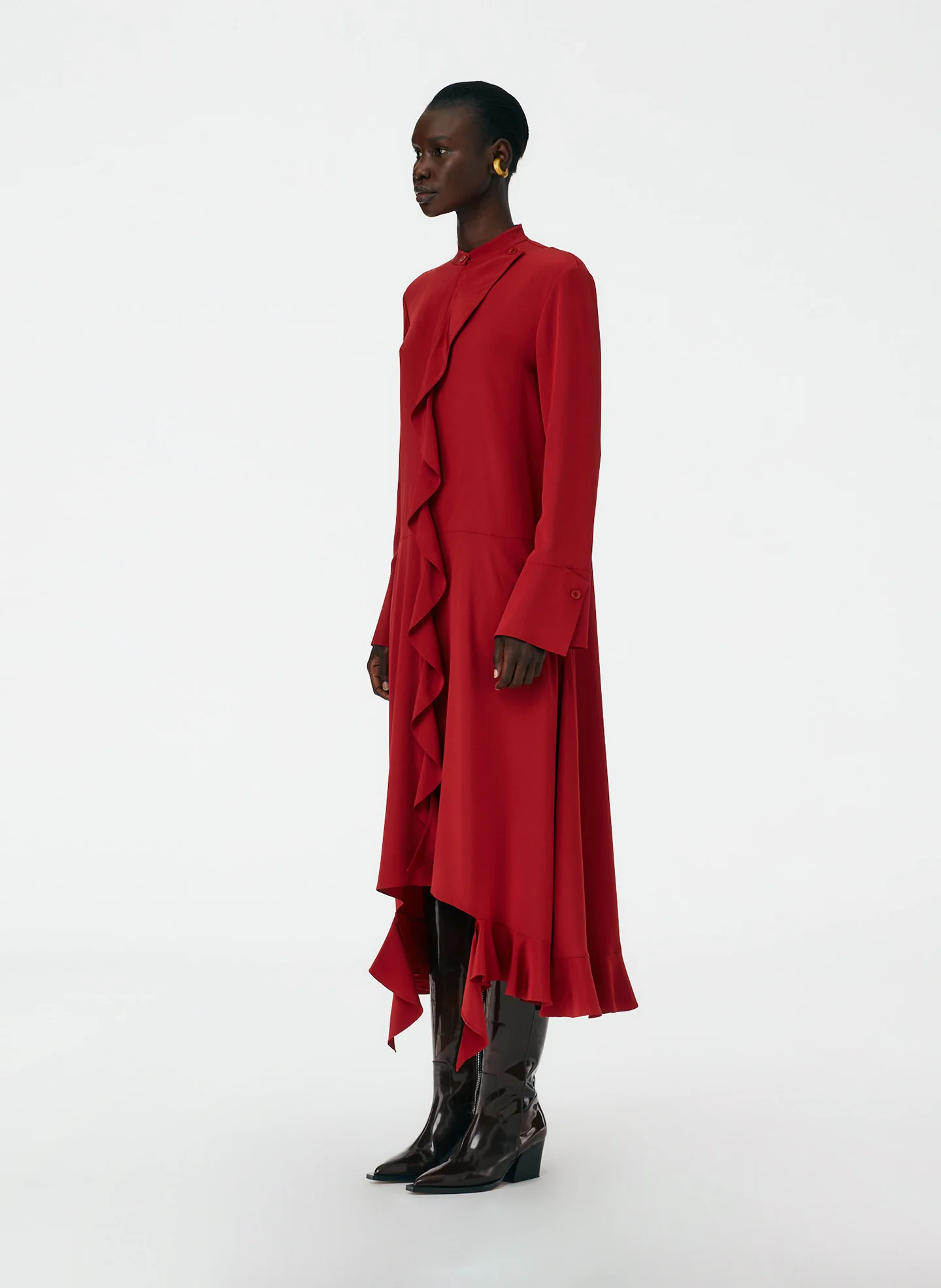 Eco Silk Detached Ruffle Shirtdress - Image 2