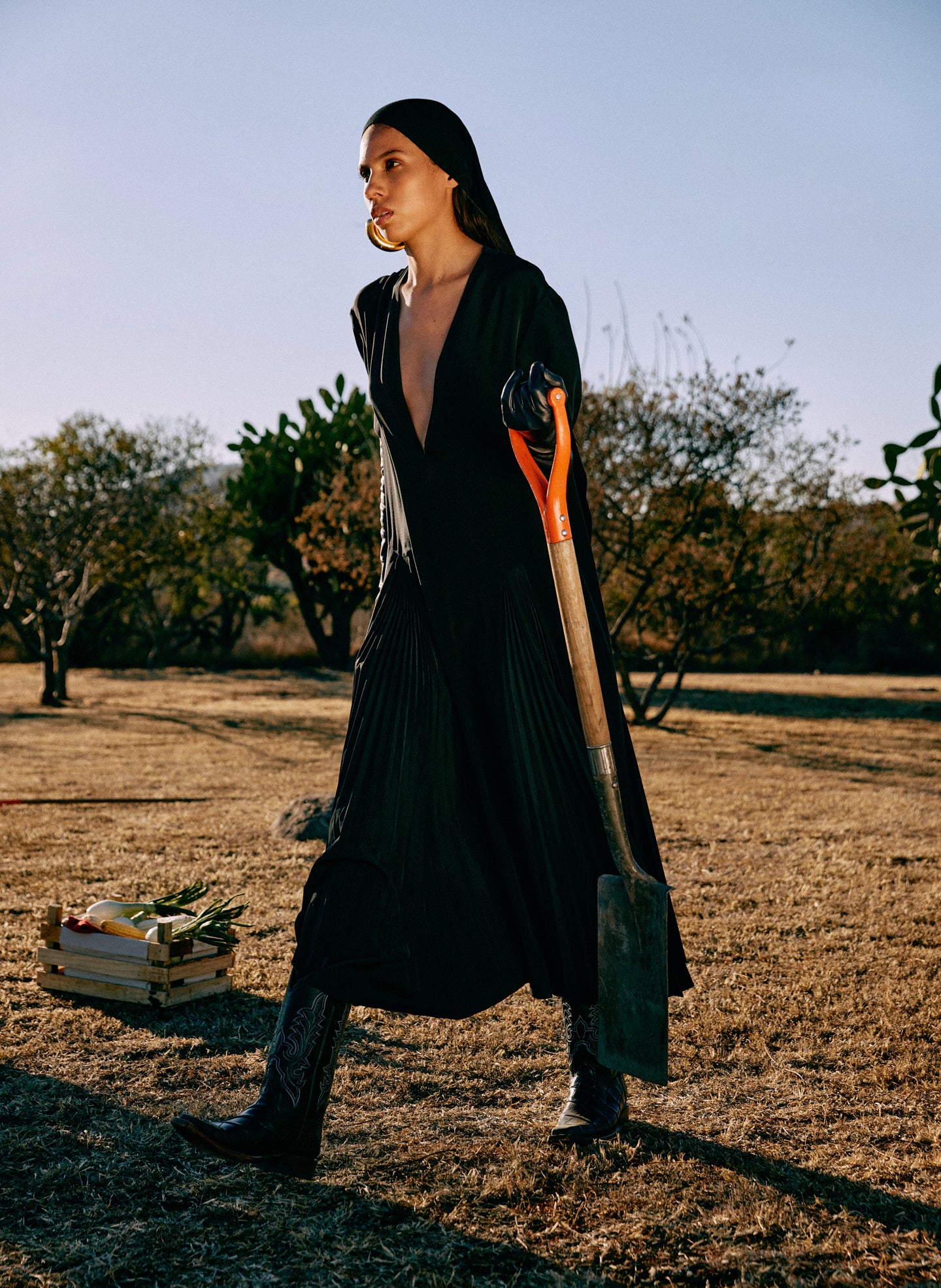 Eco Silk Pleated Godet Dress - Image 2
