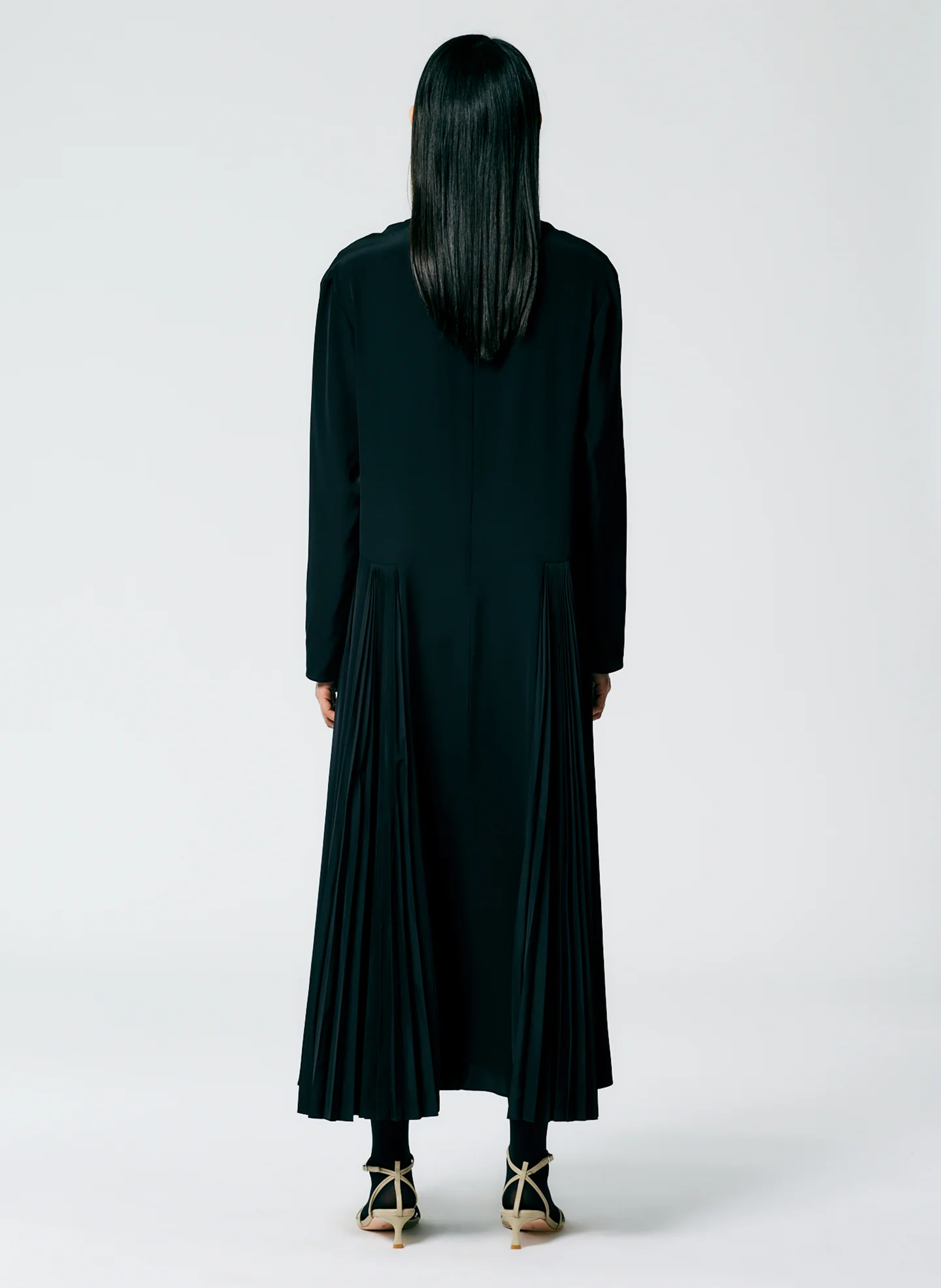 Eco Silk Pleated Godet Dress - Image 4