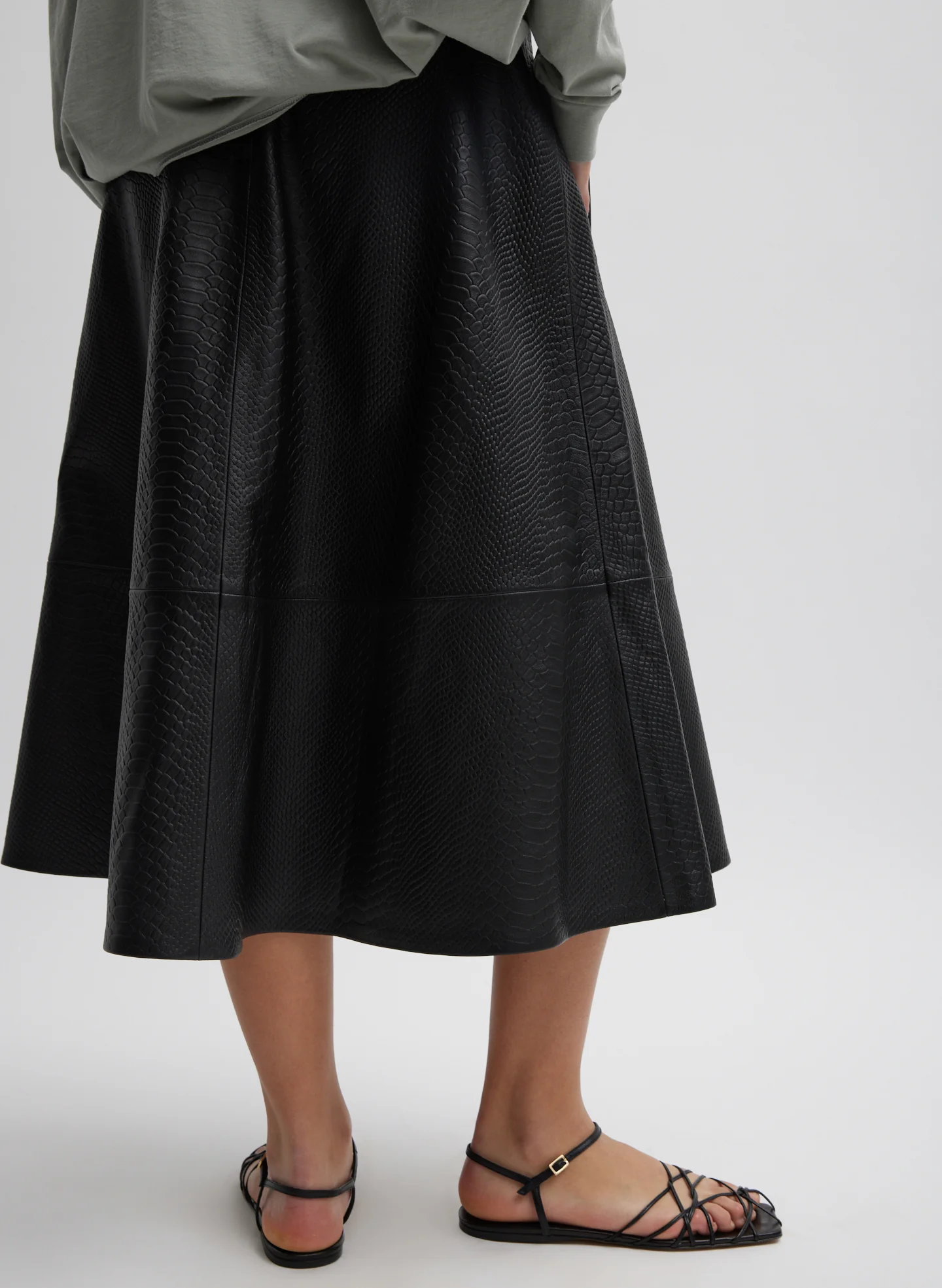 Embossed Python Circle Skirt - Image 3