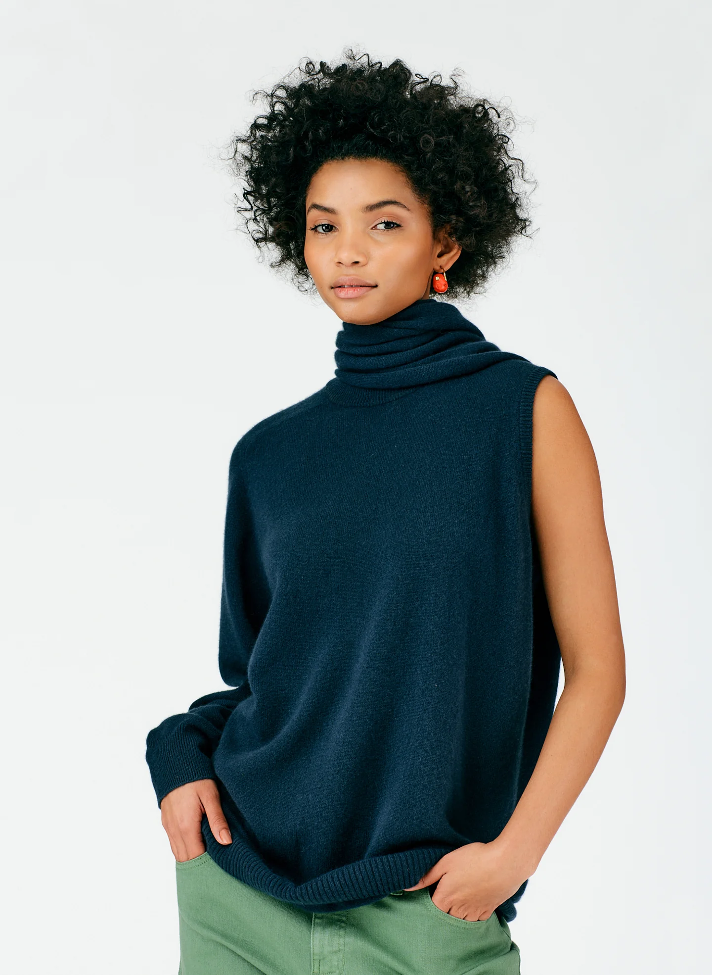 Feather Weight Cashmere Cutout Sleeve Pullover - Image 14