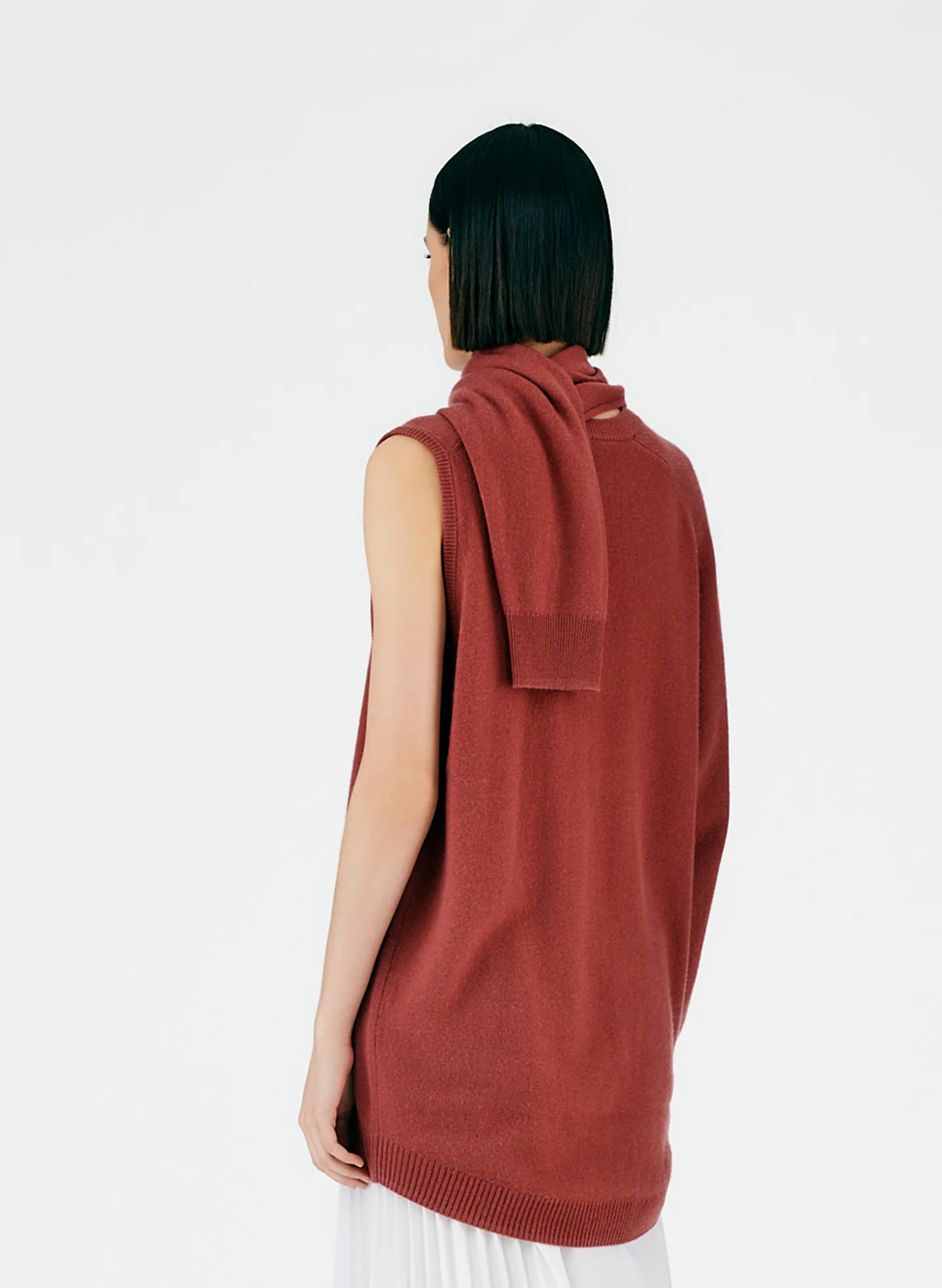 Feather Weight Cashmere Cutout Sleeve Pullover - Image 5