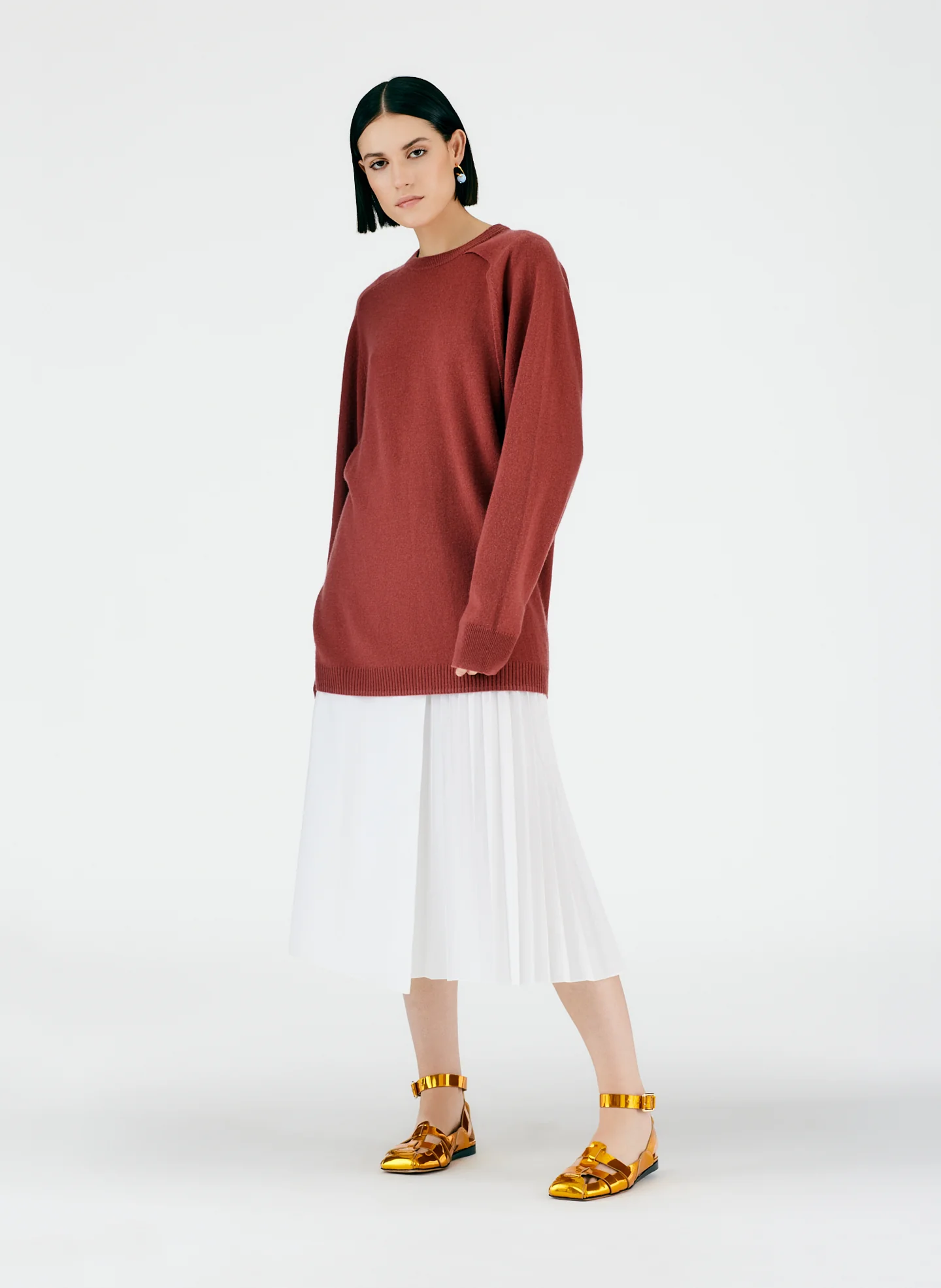 Feather Weight Cashmere Cutout Sleeve Pullover - Image 7