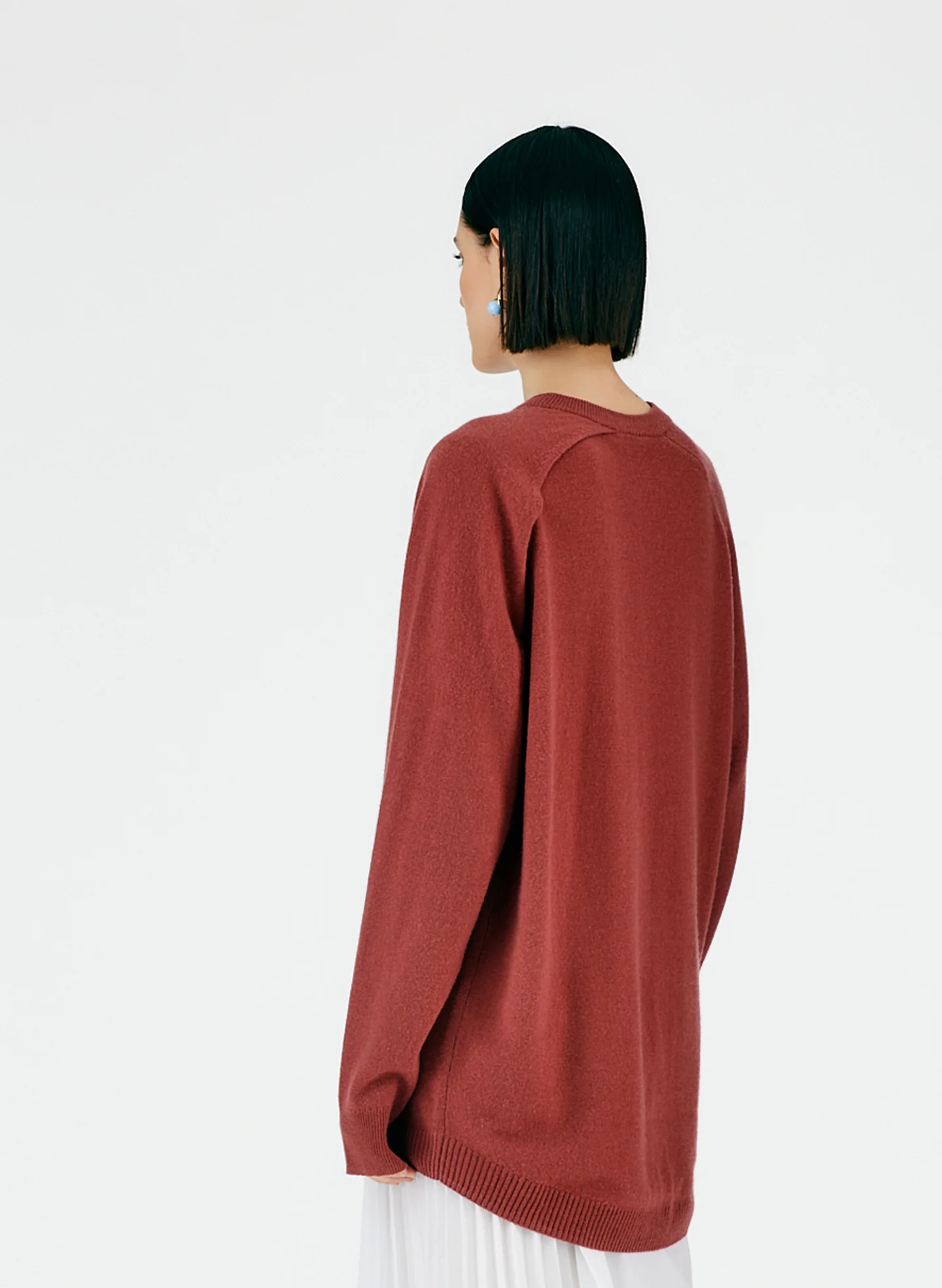 Feather Weight Cashmere Cutout Sleeve Pullover - Image 9