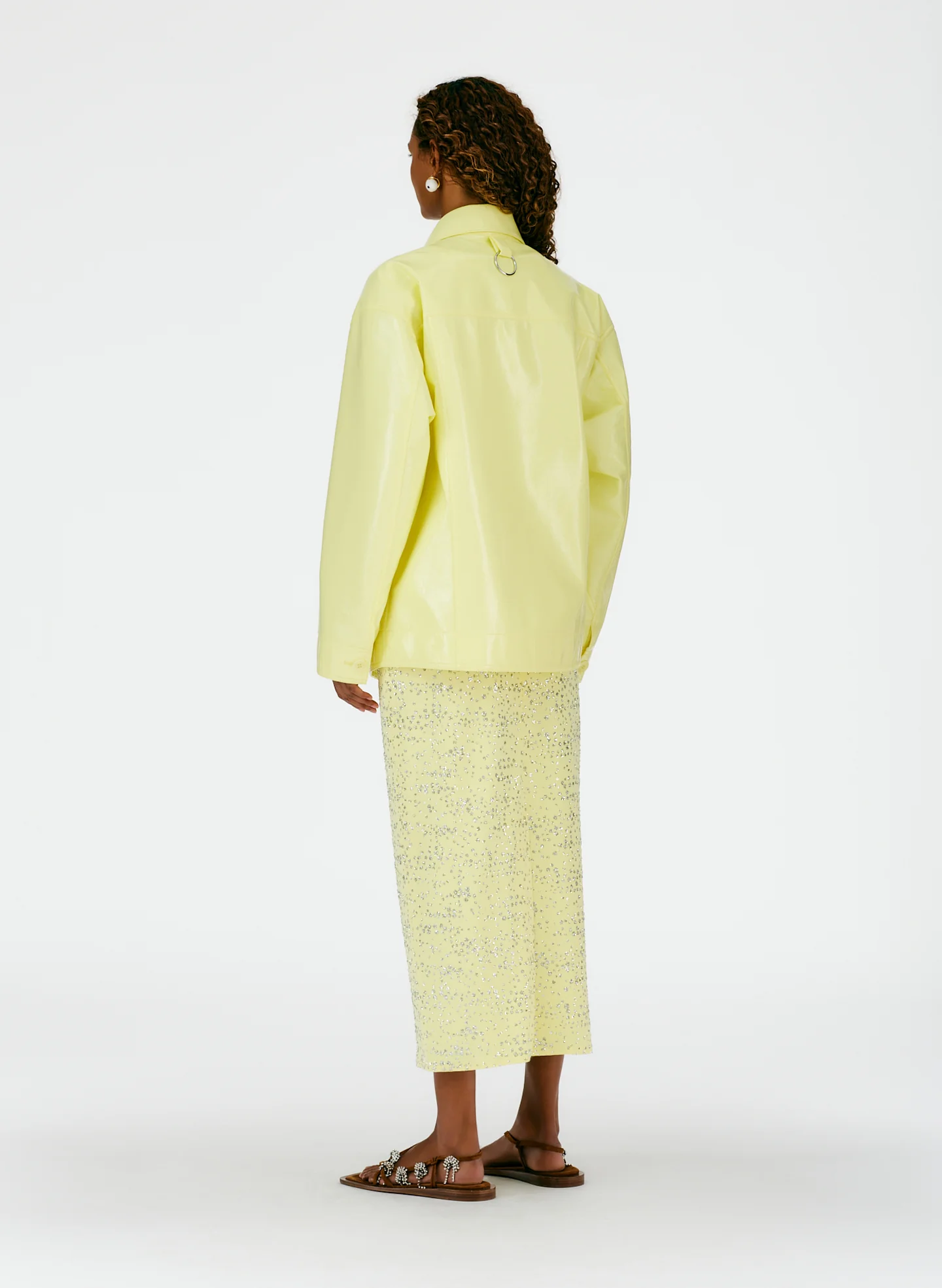 Faux Patent Leather Oversized Jacket - Image 10