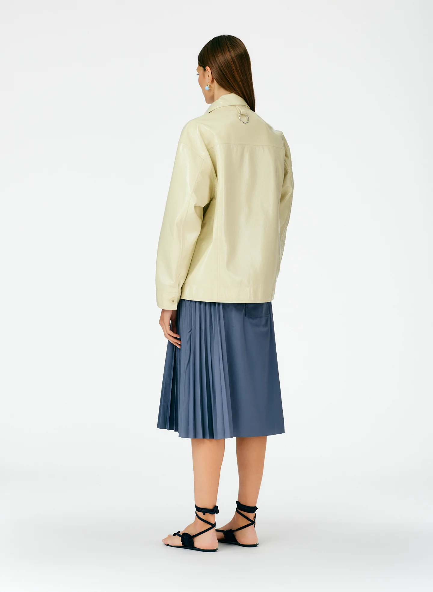 Faux Patent Leather Oversized Jacket - Image 3