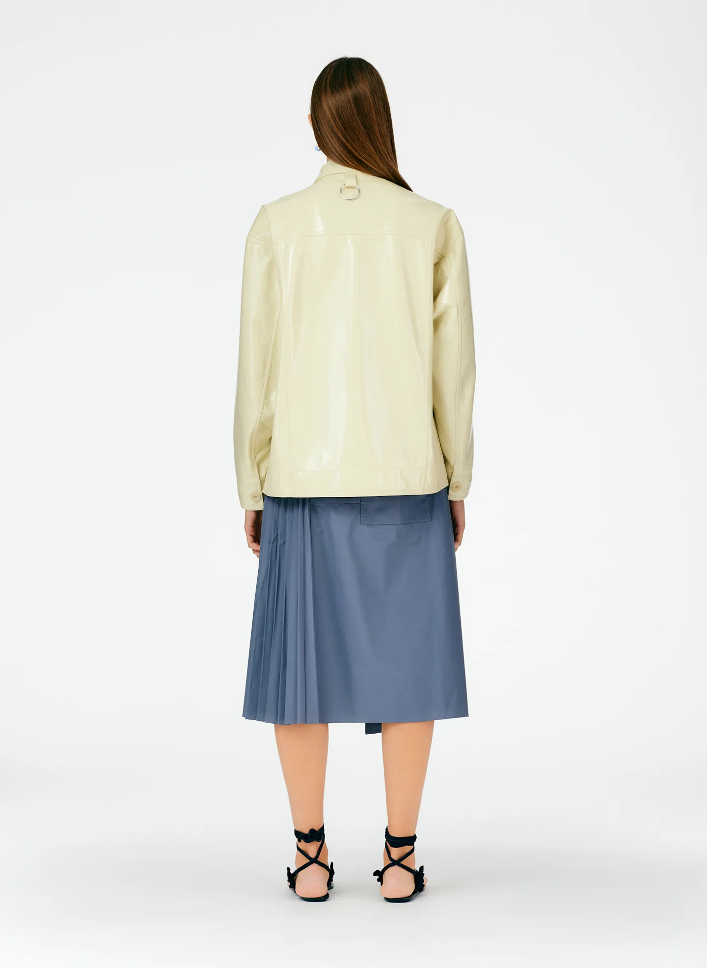 Faux Patent Leather Oversized Jacket - Image 4