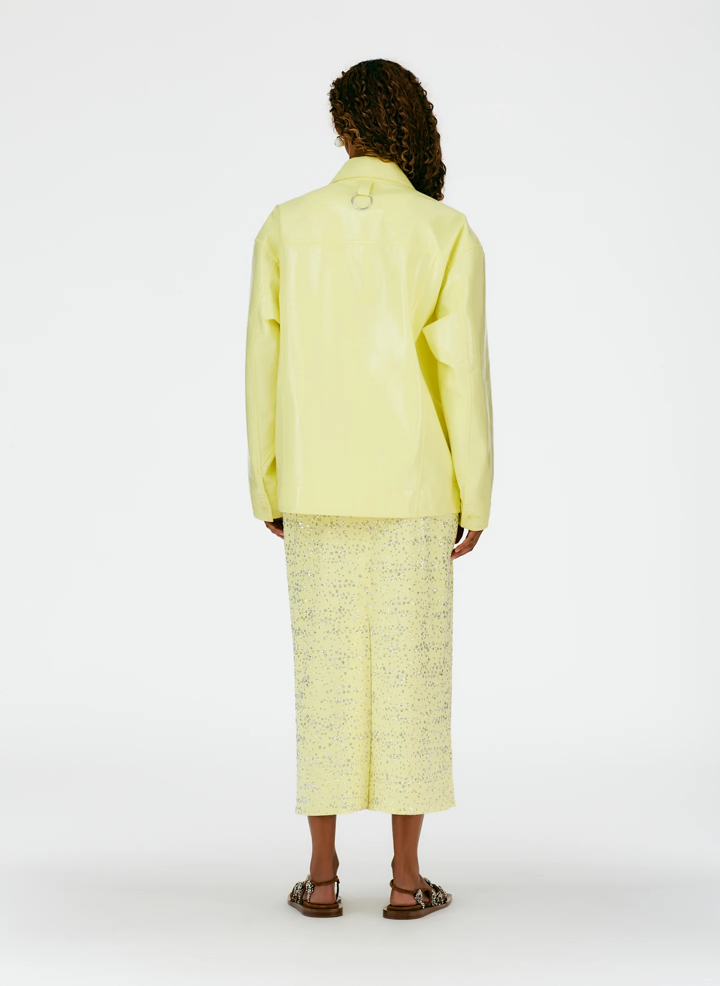 Faux Patent Leather Oversized Jacket - Image 9