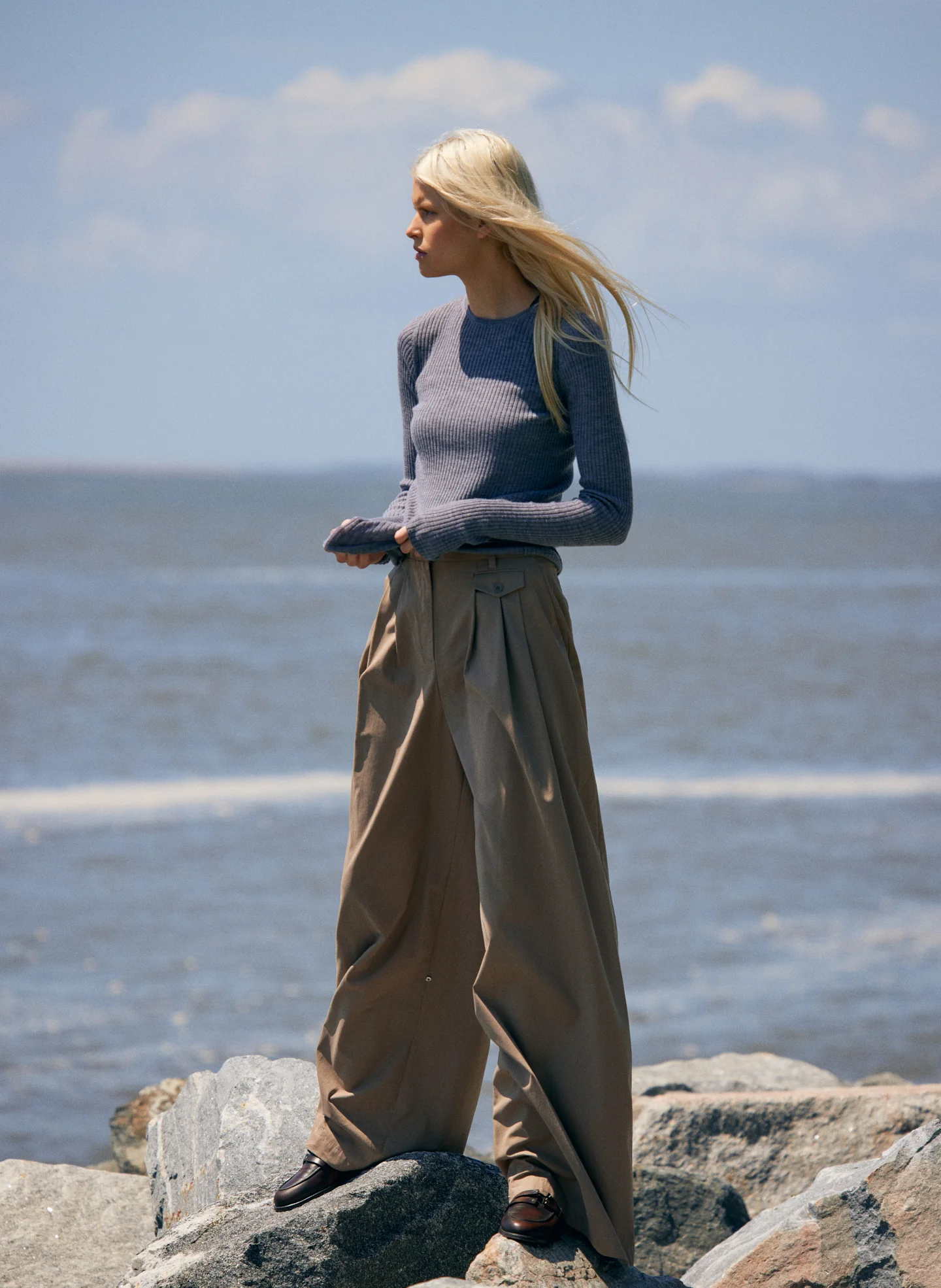 Feather Weight Ribbed Crewneck Pullover - Image 3
