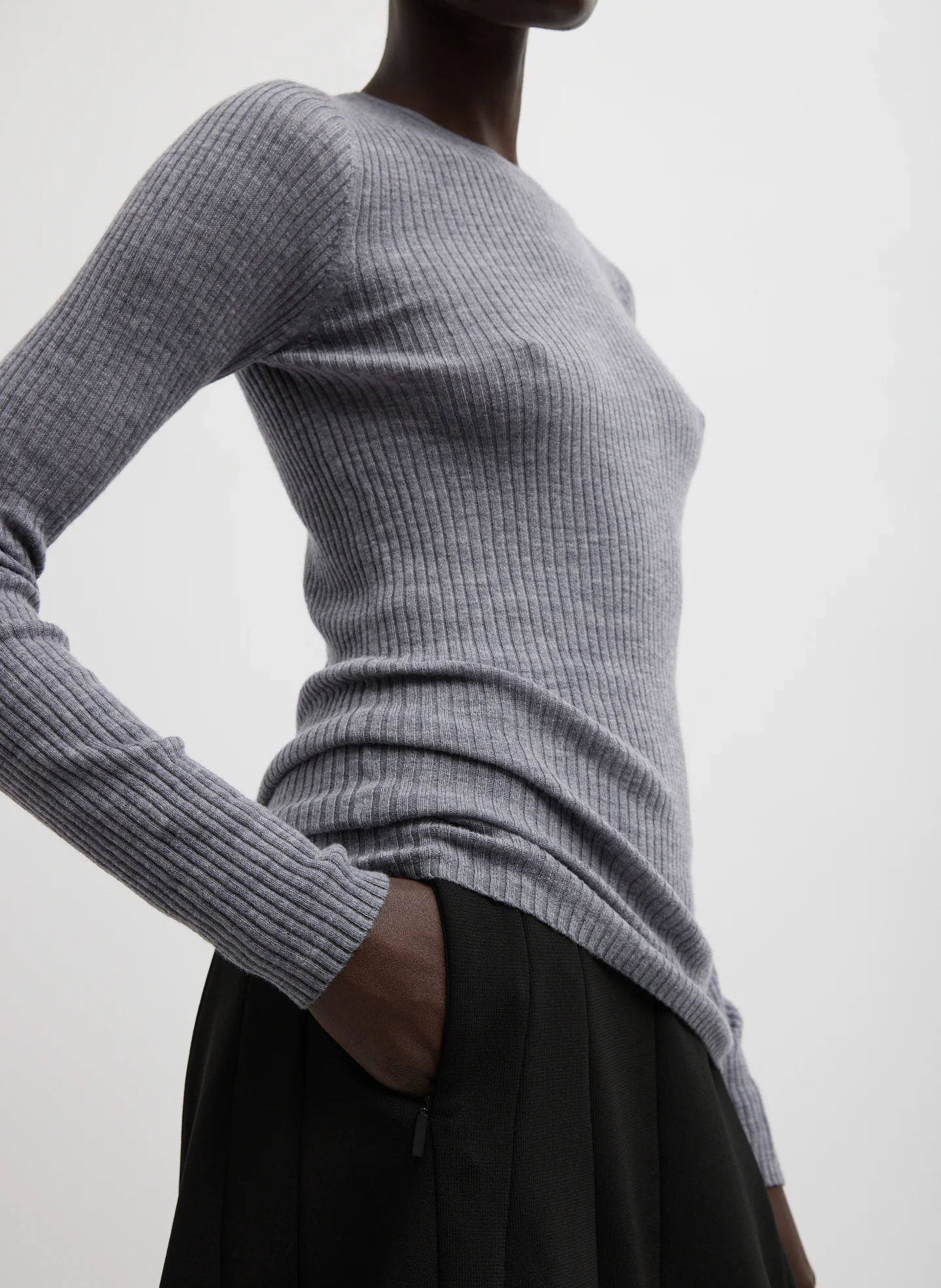 Feather Weight Ribbed Crewneck Pullover - Image 4
