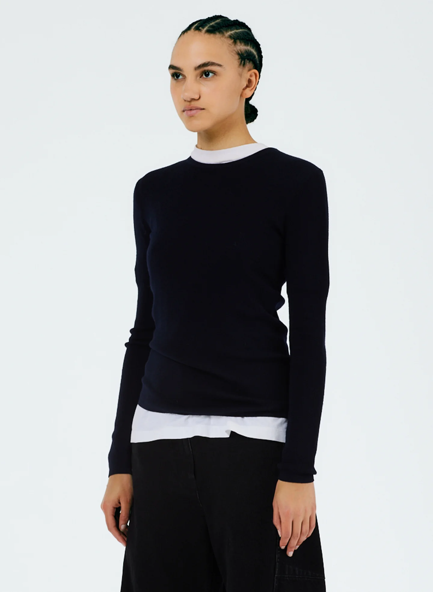 Feather Weight Ribbed Crewneck Pullover Sweater - Image 3