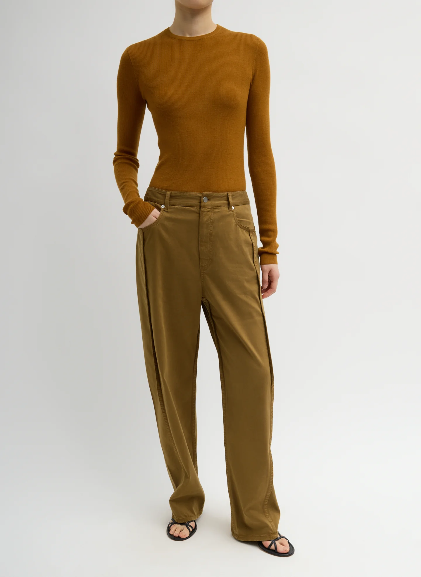 Featherweight Ribbed Sweater Crewneck Pullover - Image 4